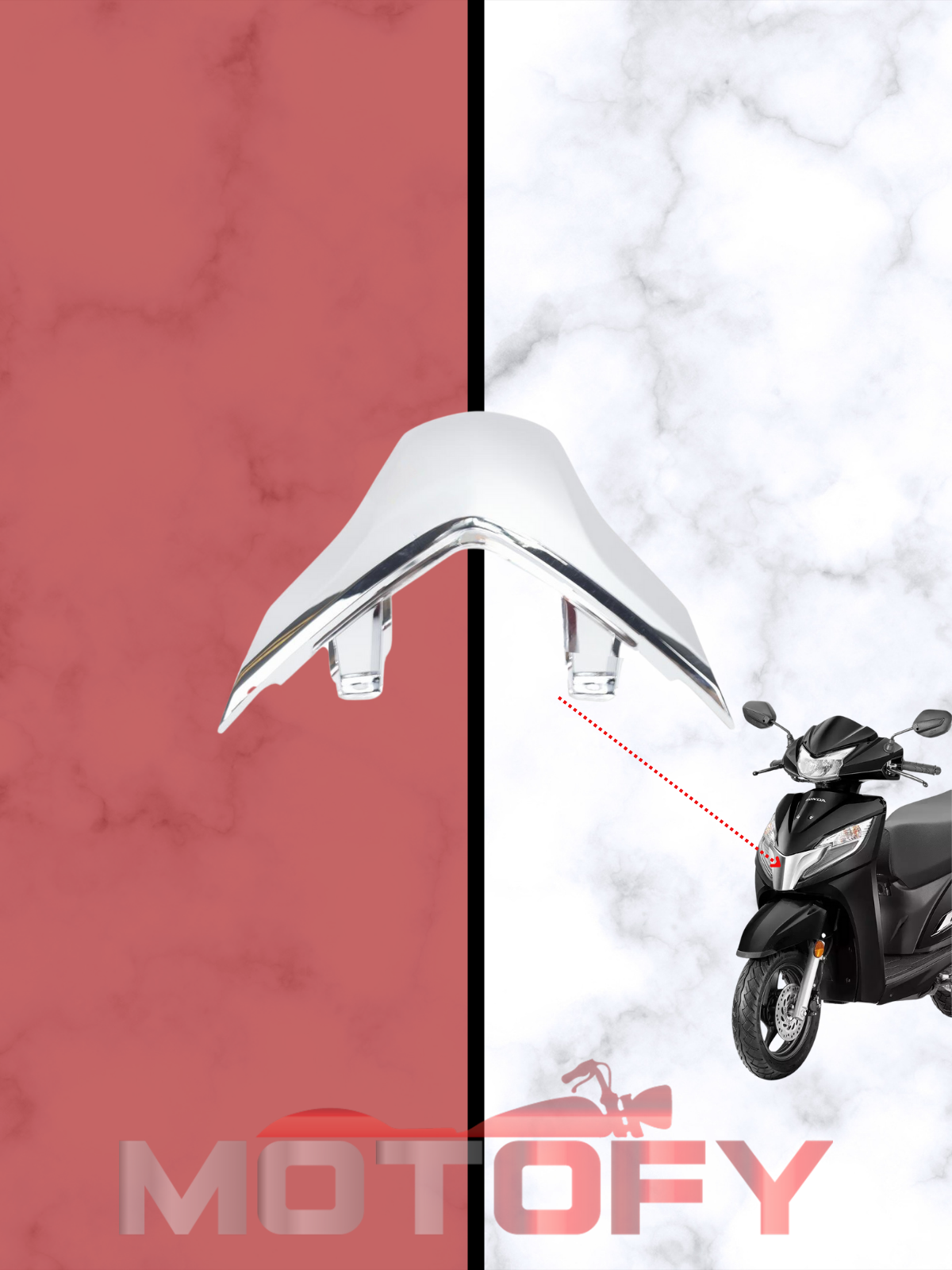 HONDA ACTİVA 125 2023 - 2024 ÖN PANEL SİNYALLER ARASI DEKOR KAPAĞI NİKEL ORİJİNAL - 64302-K0L-D00