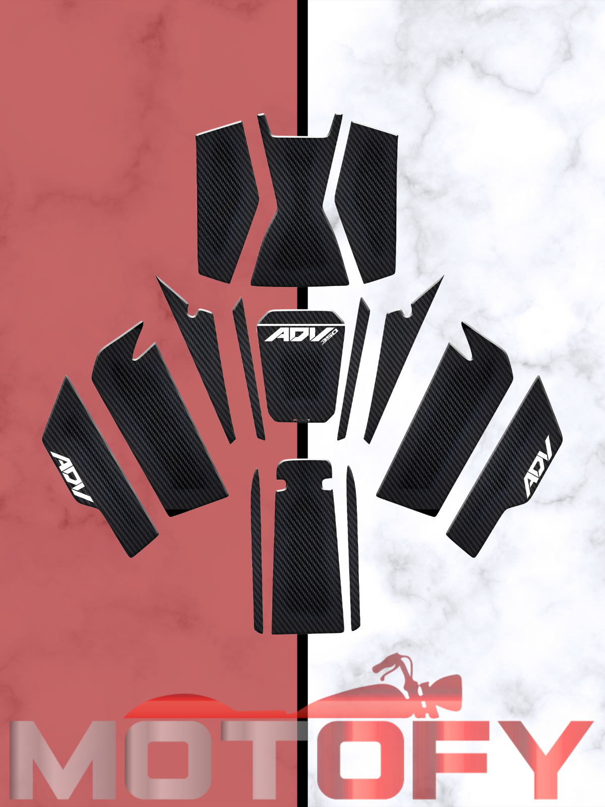 HONDA ADV 350 TANK PAD SETİ KARBON (15 PARÇA FULL SET)