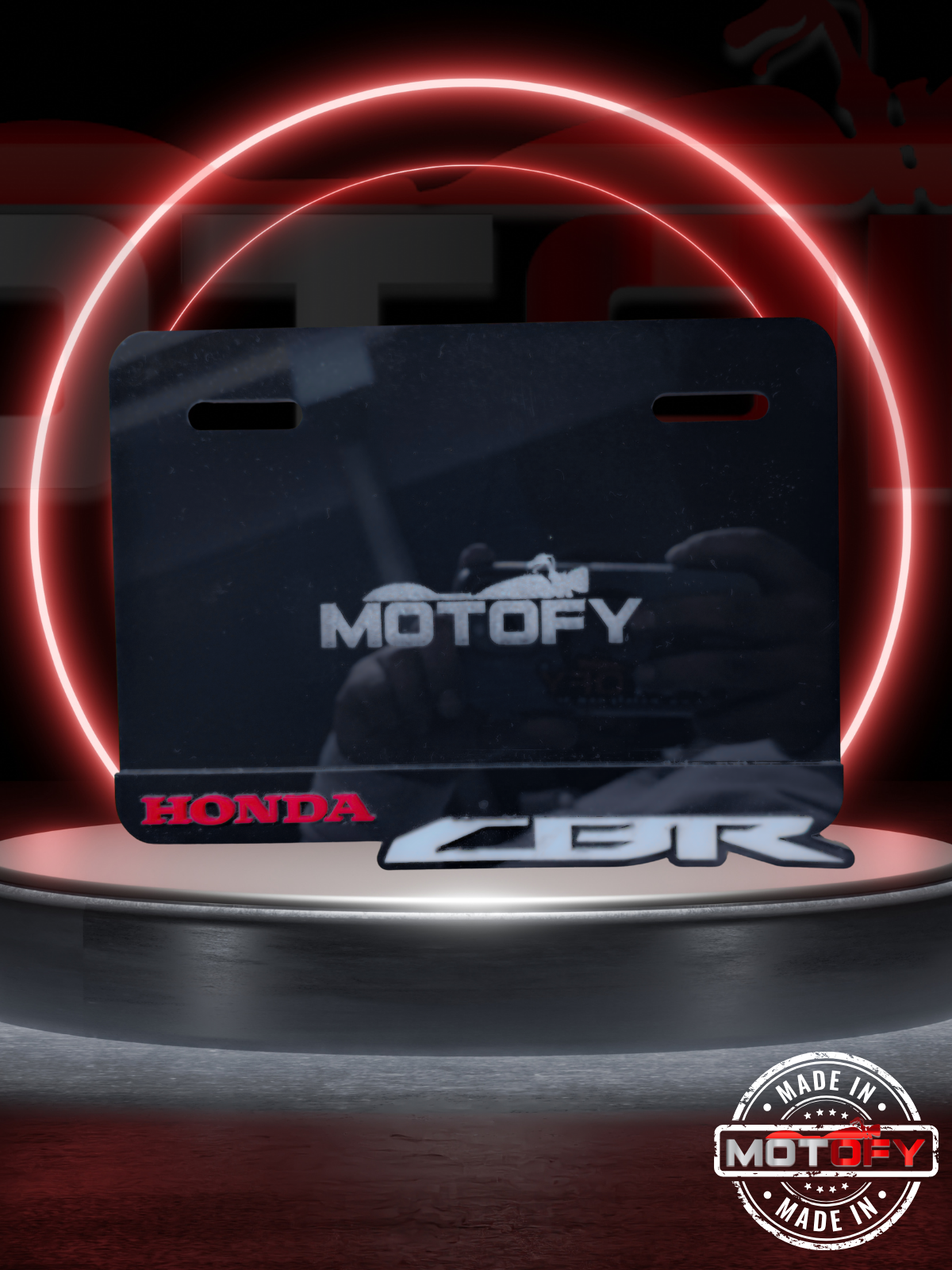 HONDA CBR LOGOLU PREMİUM PLEKSİ PLAKALIK 19X11,5 CM