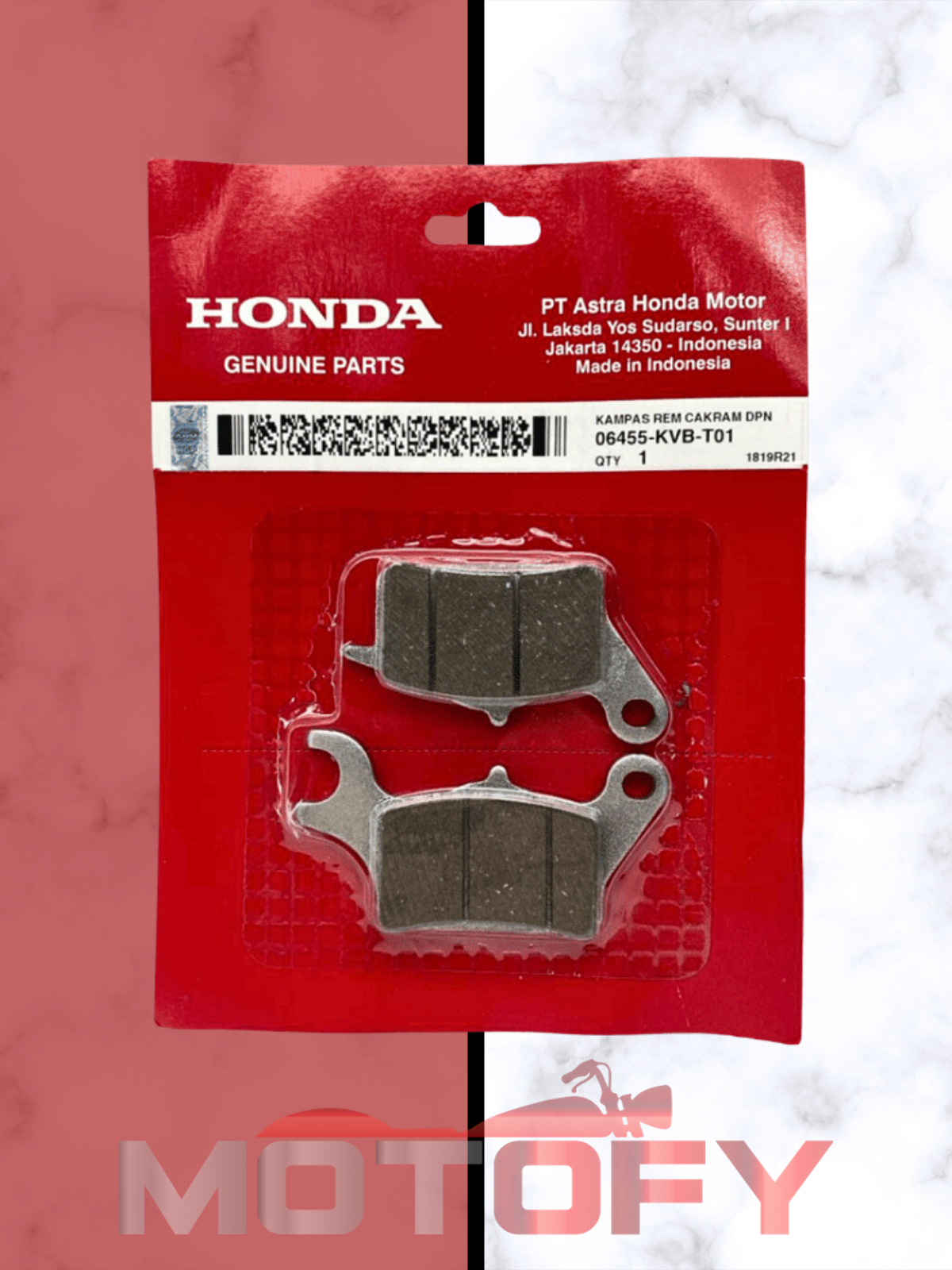 HONDA DİO 110 ÖN FREN BALATASI ORİJİNAL - 06455-KVB-T01
