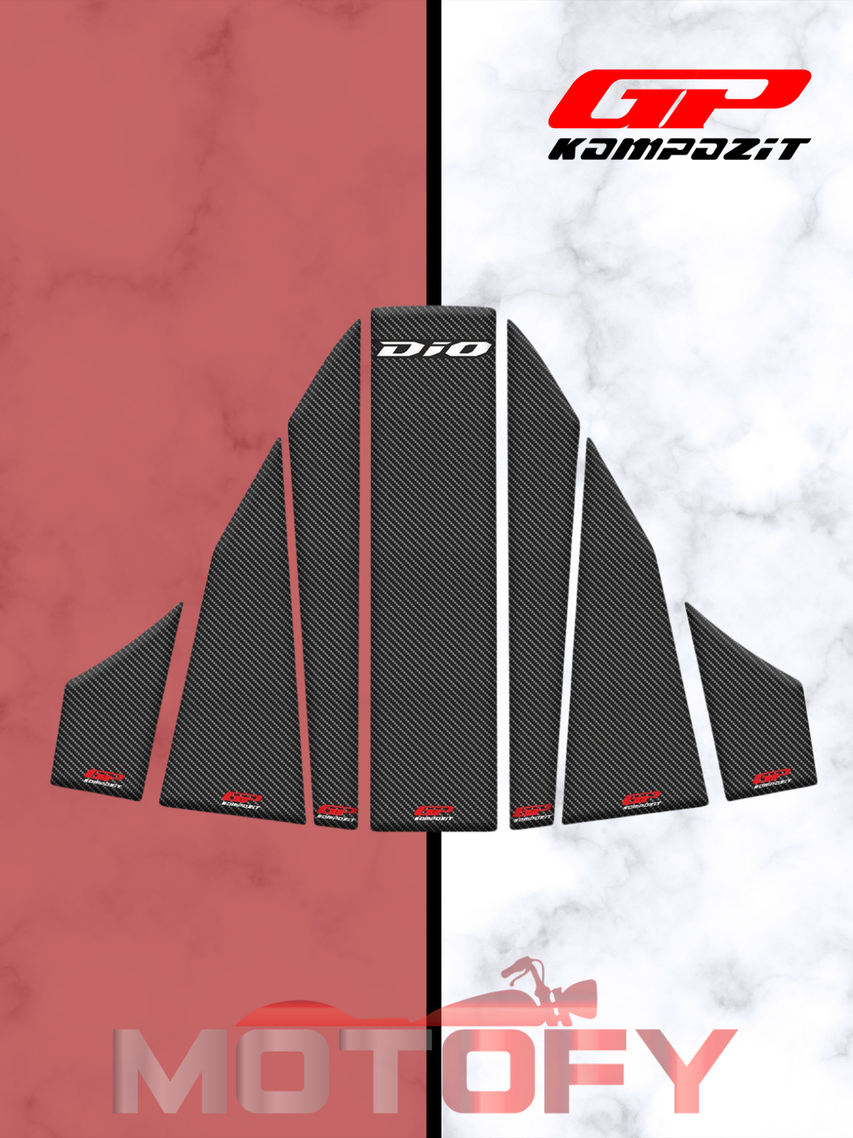 Honda Dio 2021-2024 Uyumlu Tank Pad Seti Karbon