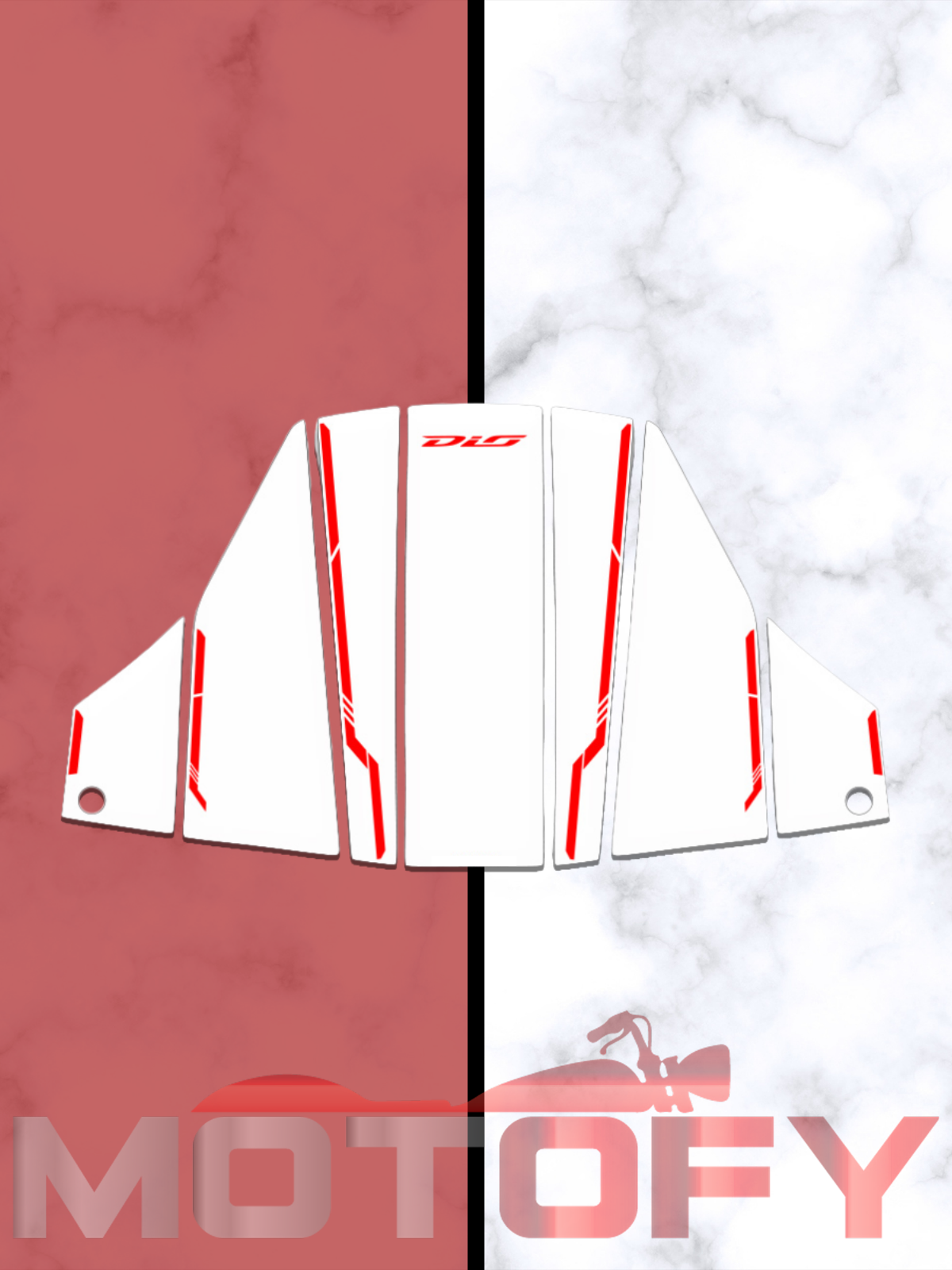 HONDA DIO 2021-2024 UYUMLU TANK PAD SET BEYAZ KIRMIZI