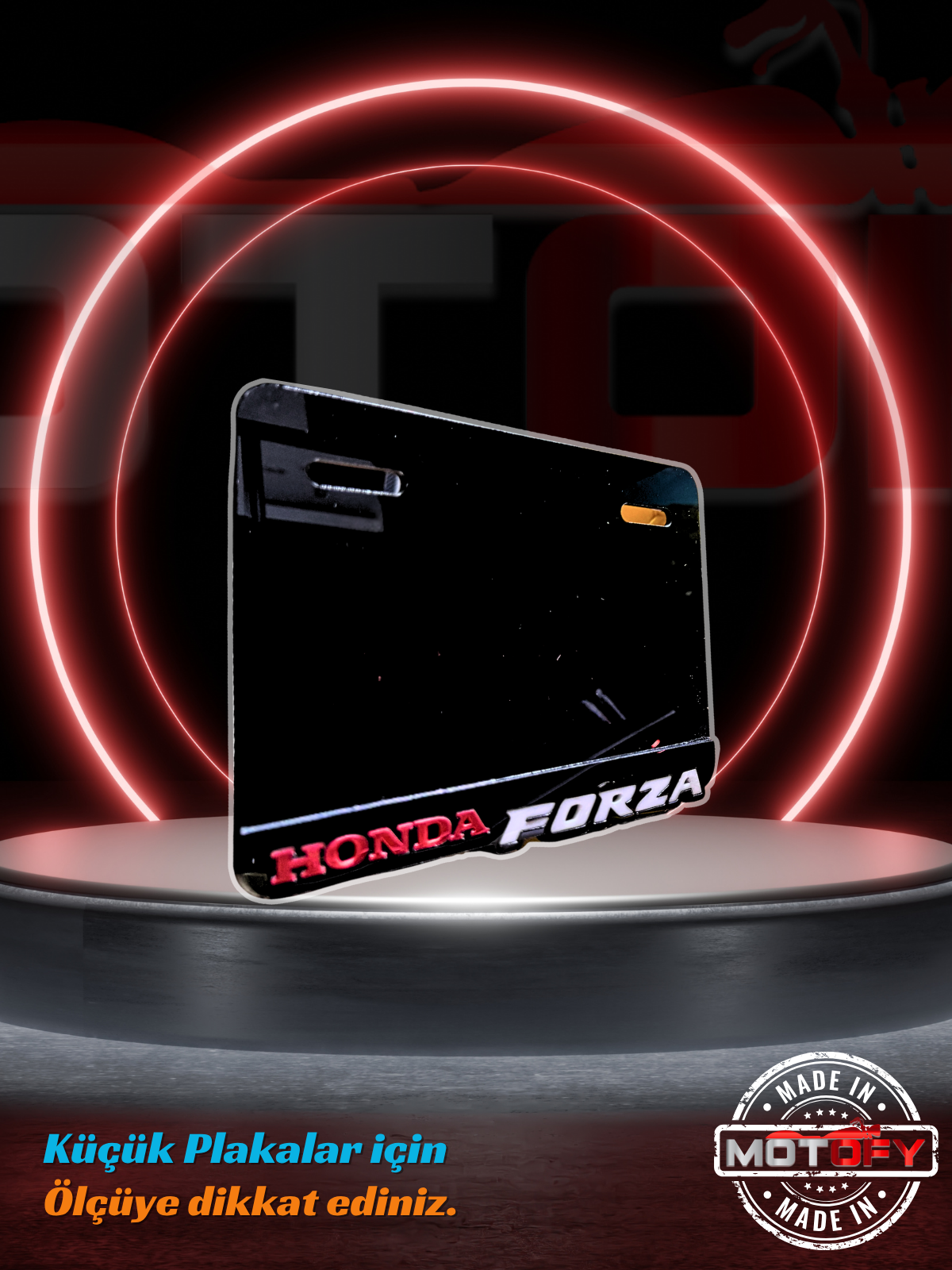 HONDA FORZA 250 LOGOLU PREMİUM PLEKSİ PLAKALIK 19X11,5 CM