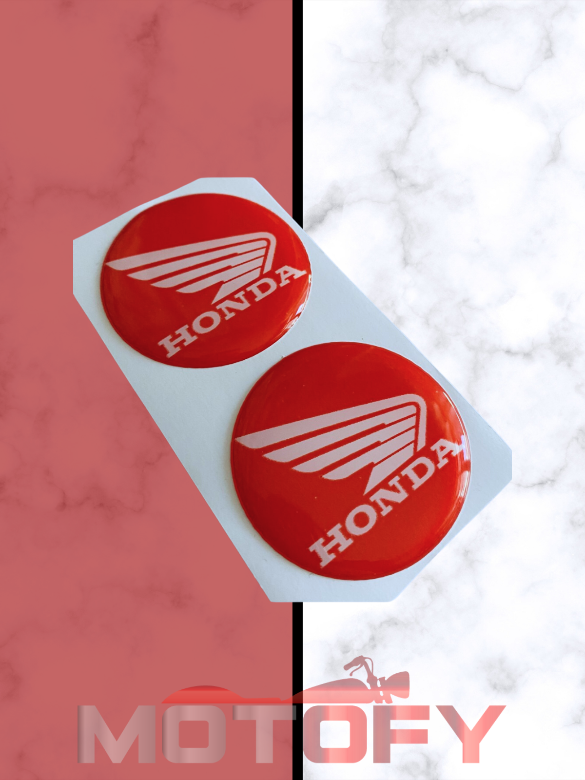 Honda Logo Damla Etiket 5x5cm 2'Li KIRMIZI