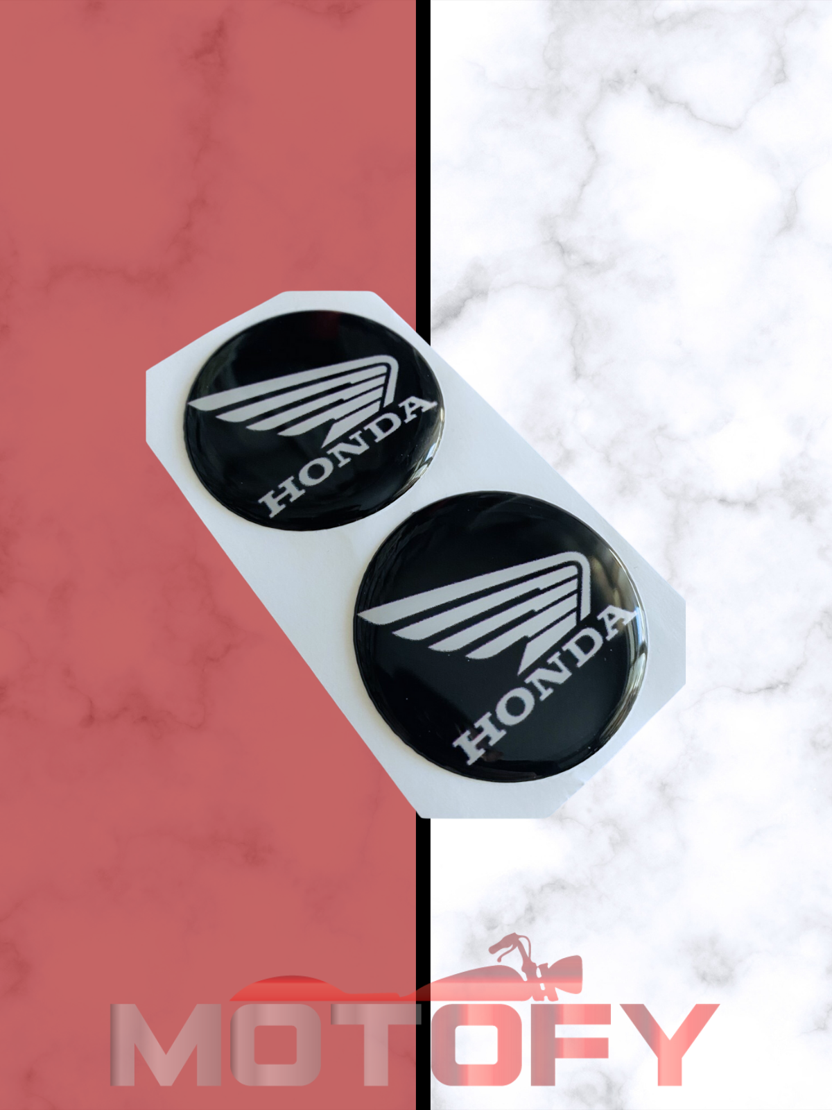 Honda Logo Damla Etiket 5x5cm 2'Li SİYAH