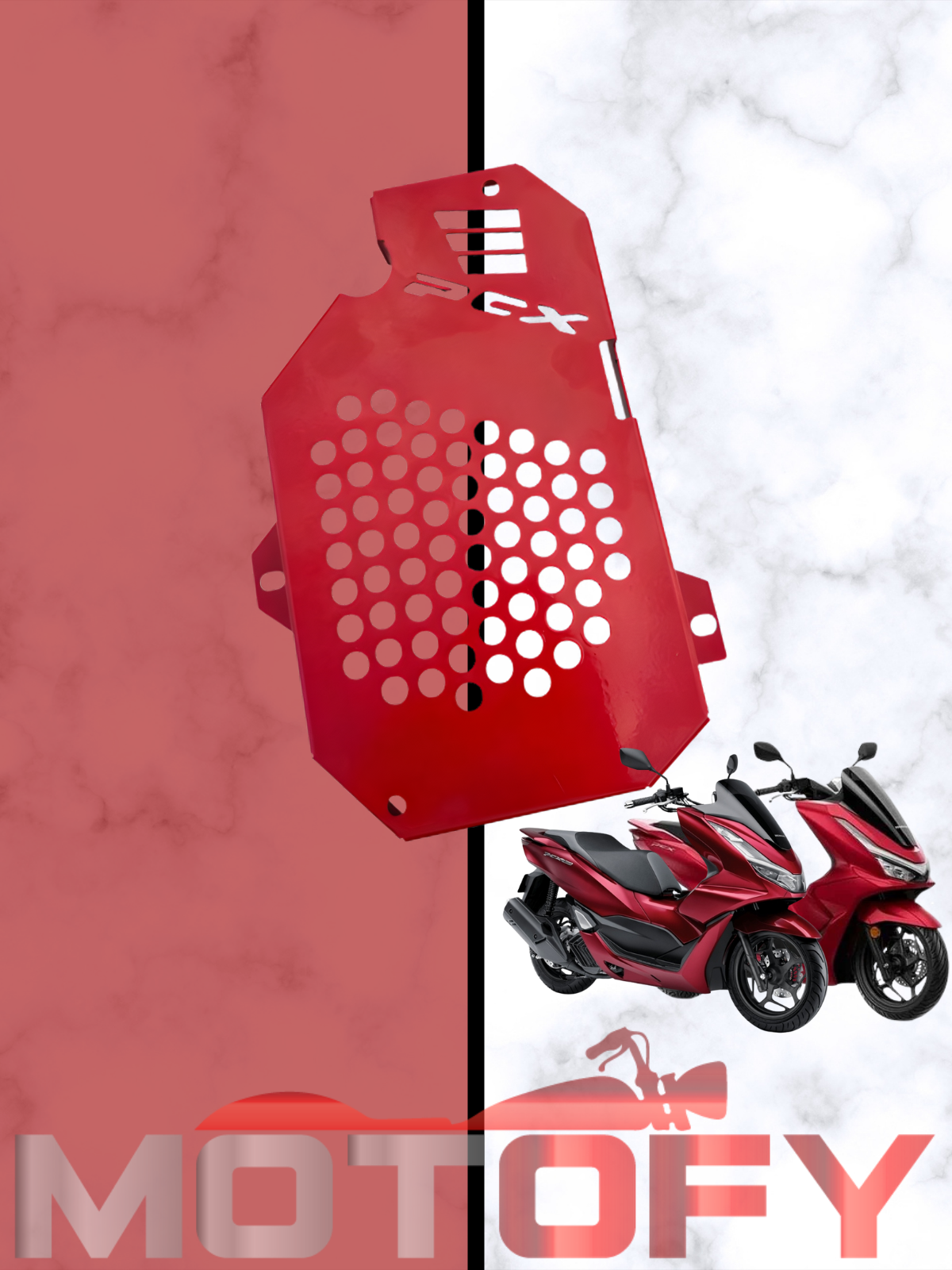 HONDA PCX 125 2021 2024 METAL RADYATÖR KORUMA DEMİRİ KIRMIZI 