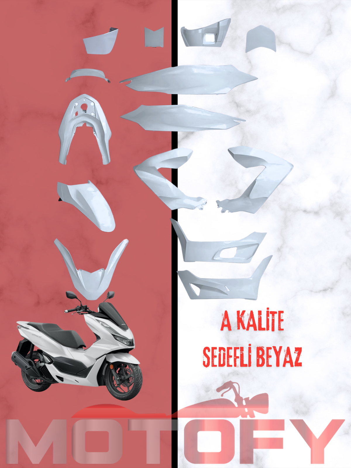 HONDA PCX 125 2023 2024 KAPORTA SETİ BEYAZ A KALİTE
