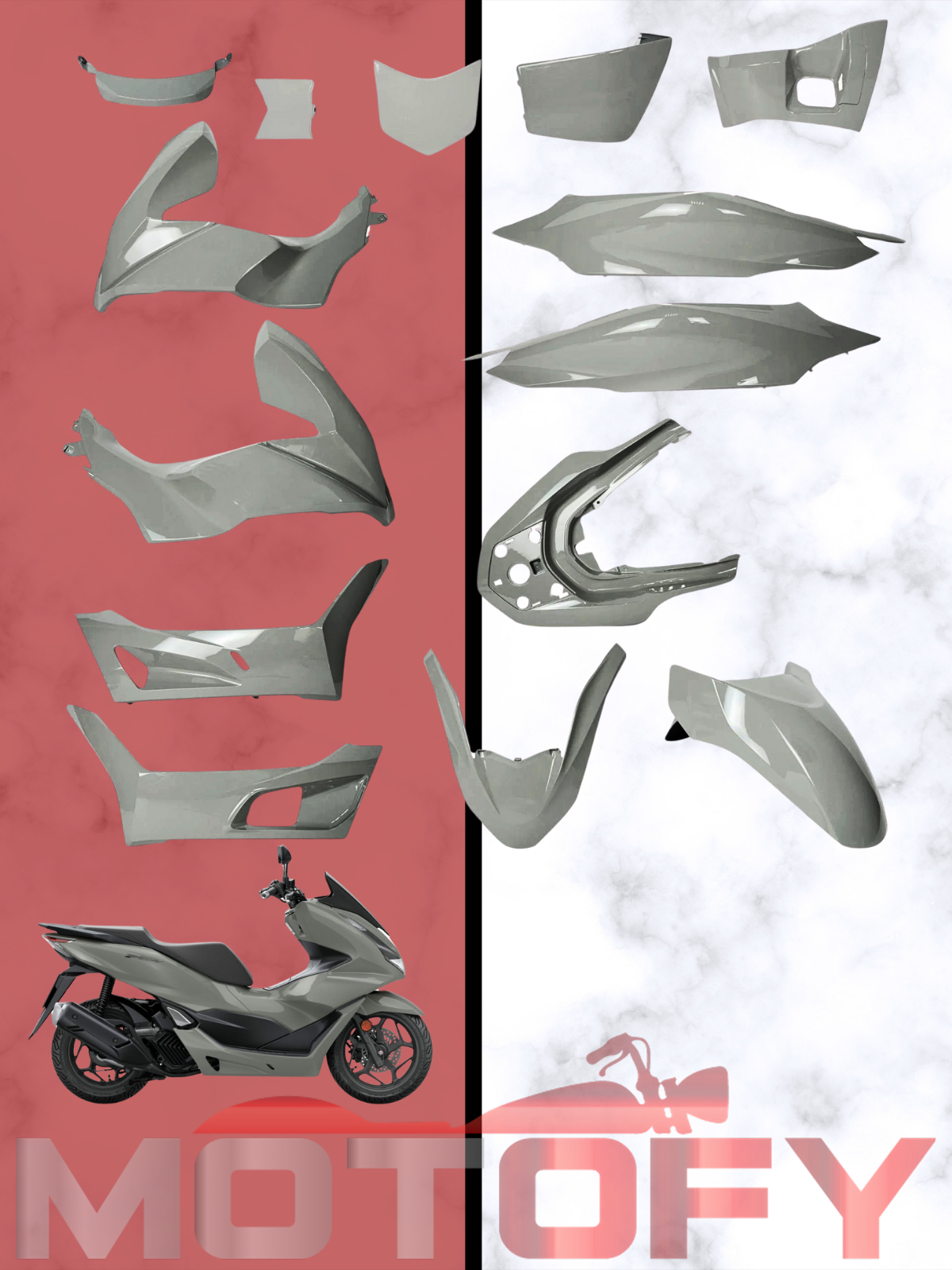 HONDA PCX 125 2023 2024 KAPORTA SETİ NARDO GRİ A KALİTE