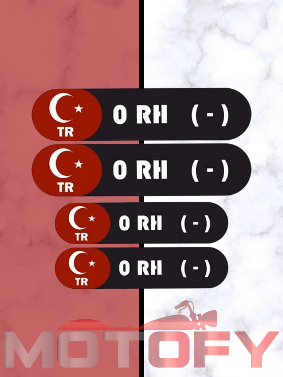 KAN GRUBU KASK ETİKETİ 4 PARÇA 0 RH (-) ETİKET STİCKER
