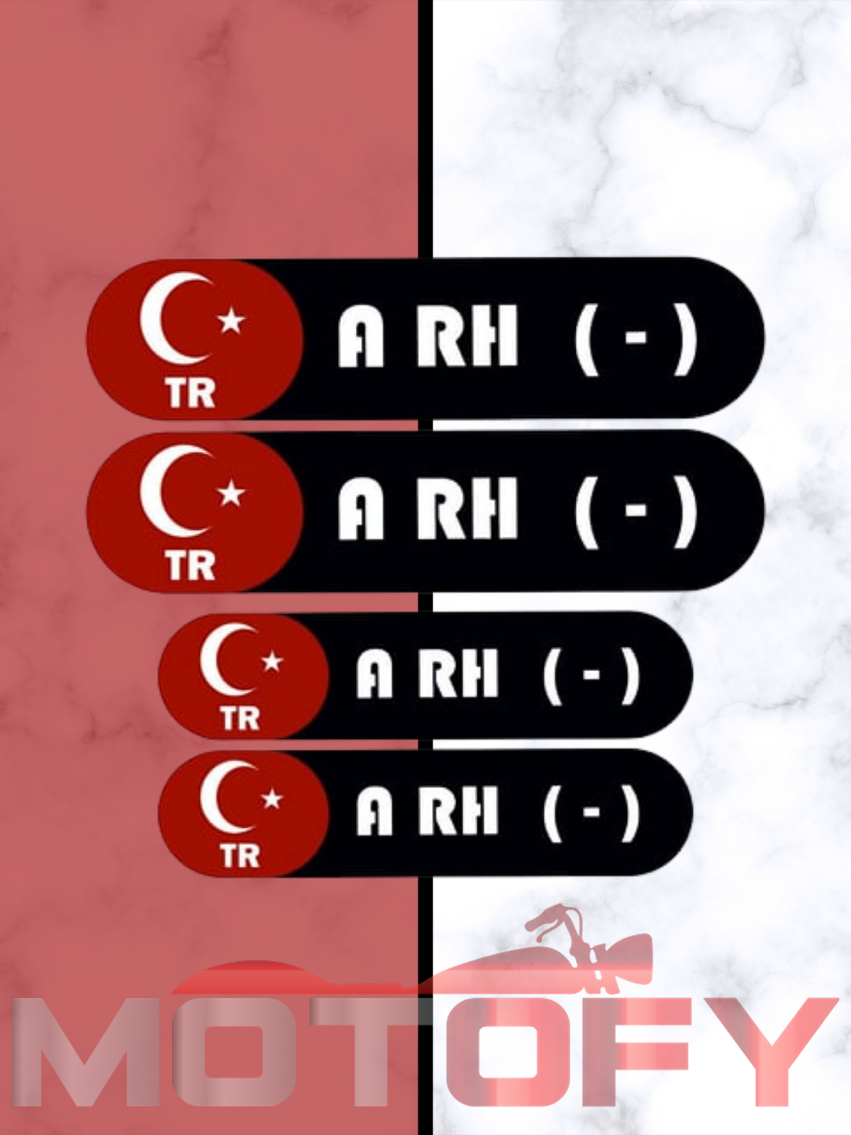 KAN GRUBU KASK ETİKETİ 4 PARÇA A RH (-) ETİKET STİCKER
