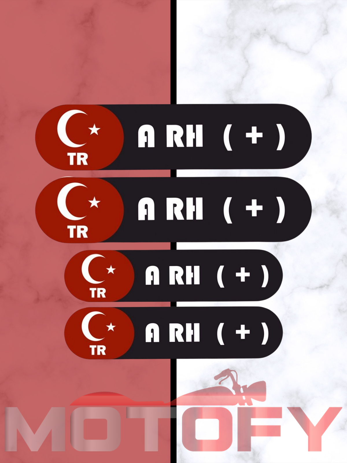 KAN GRUBU KASK ETİKETİ 4 PARÇA A RH (+) ETİKET STİCKER