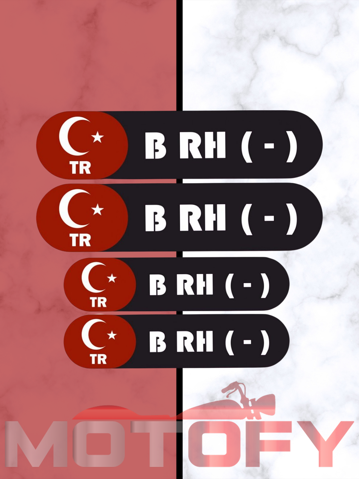 KAN GRUBU KASK ETİKETİ 4 PARÇA B RH (-) ETİKET STİCKER