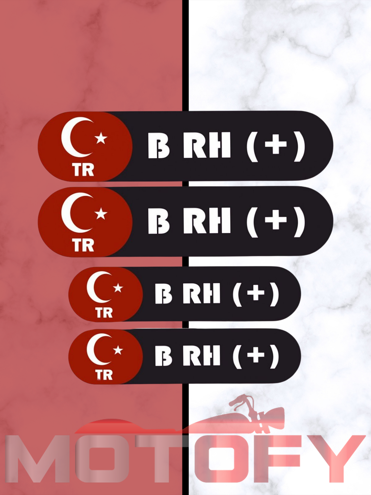 KAN GRUBU KASK ETİKETİ 4 PARÇA B RH (+) ETİKET STİCKER