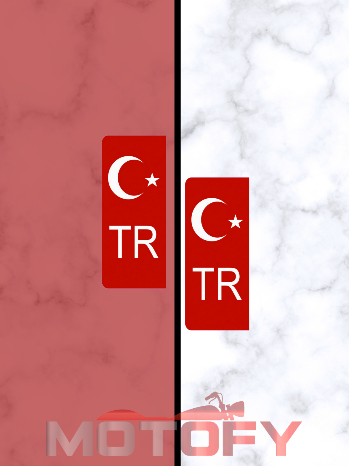 KIRMIZI BAYRAKLI PLAKA ETİKETİ TR  2 ADET - STİCKER
