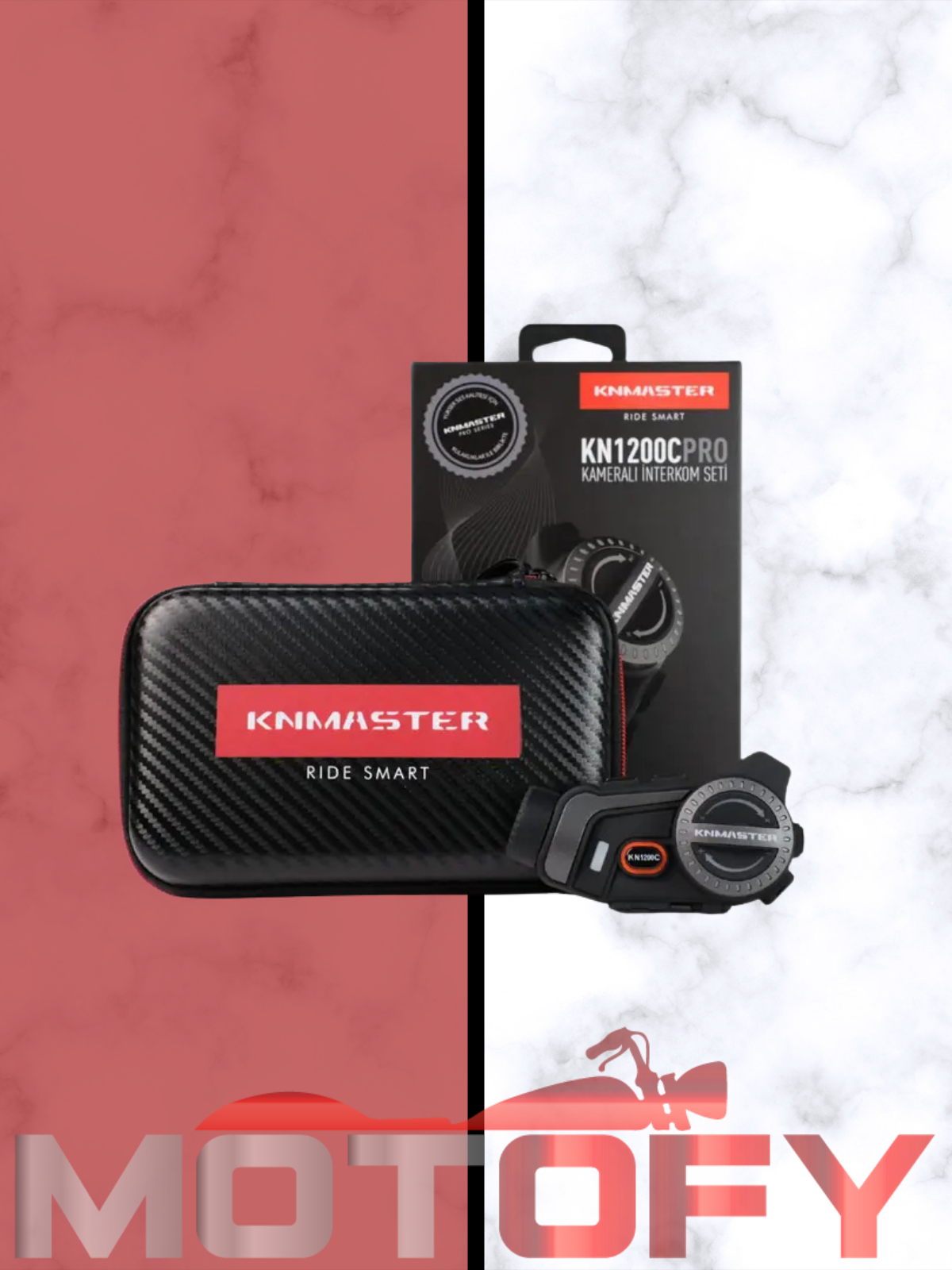 KNMASTER KN1200C PRO KAMERALI MOTOSİKLET KASK İNTERKOMU BLUETOOTH INTERCOM KULAKLIK SETİ