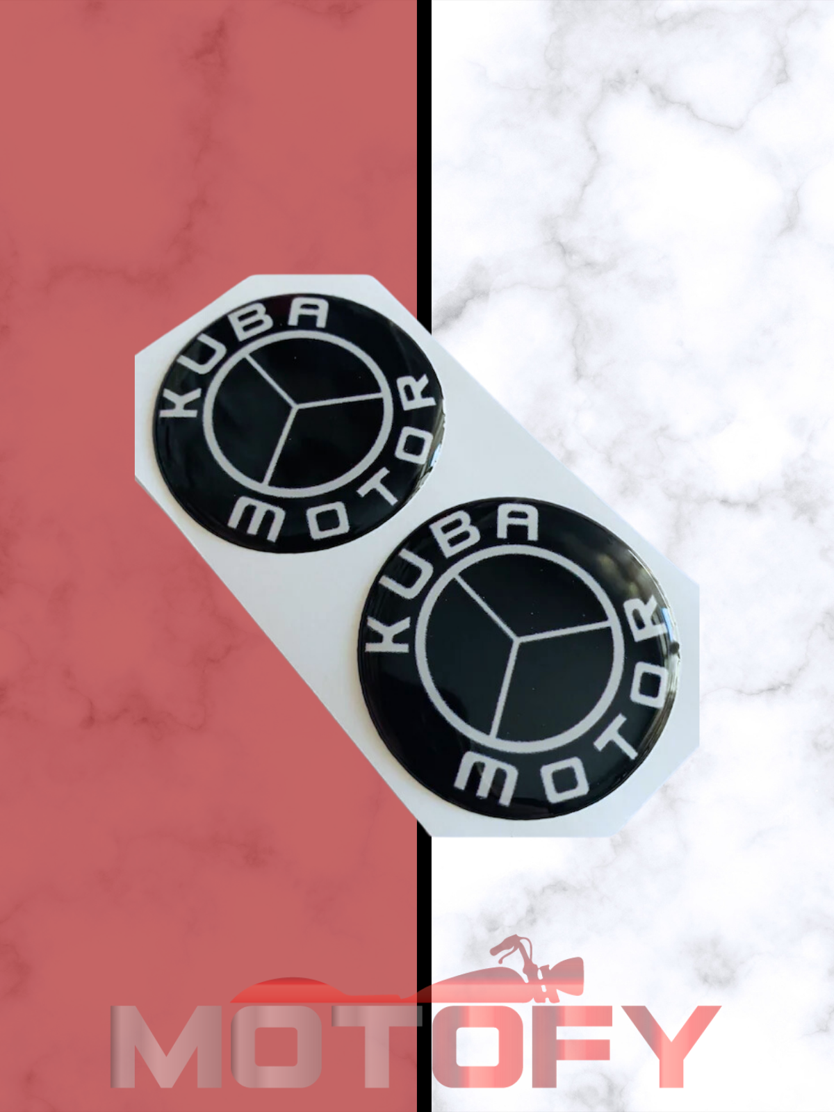 Kuba Logo Damla Etiket Sticker 5x5cm 2'li Siyah