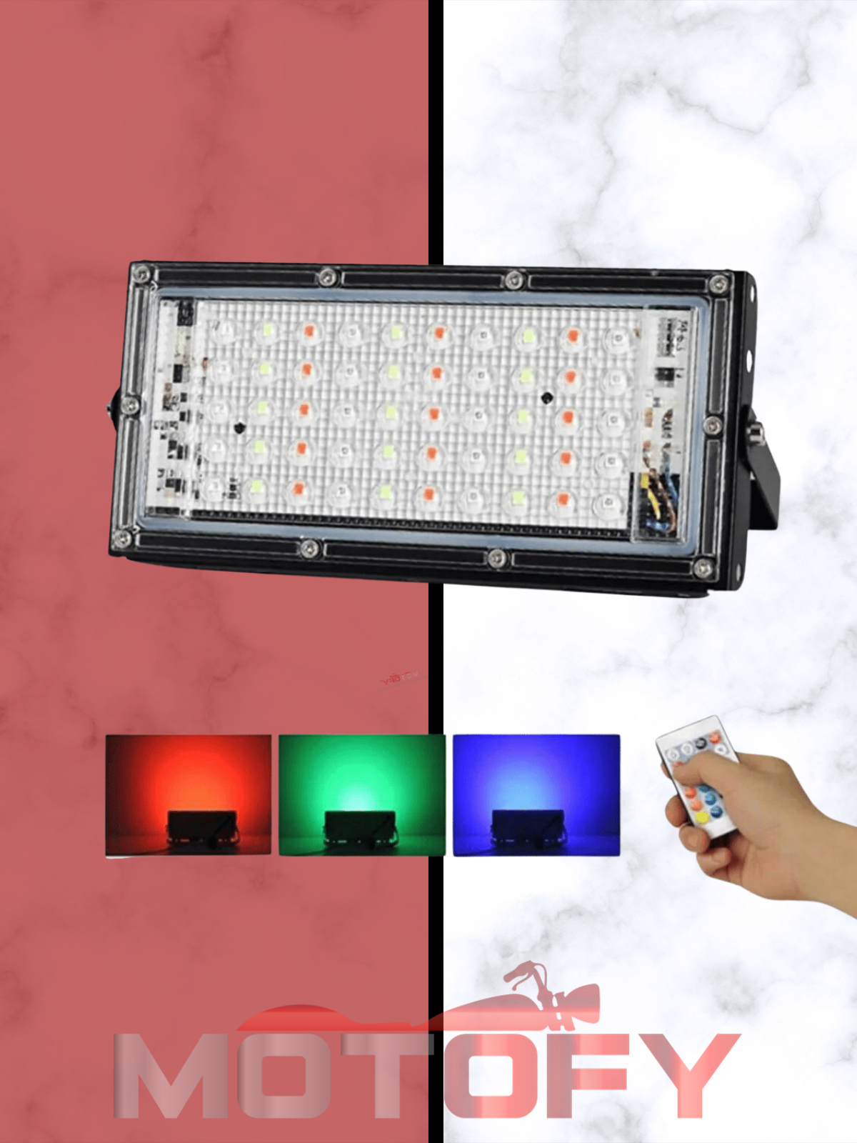 Kumandalı Led Projektör 50w Dış Mekan Reflektör Spot Led Dış Mekan Aydınlatma Paneli