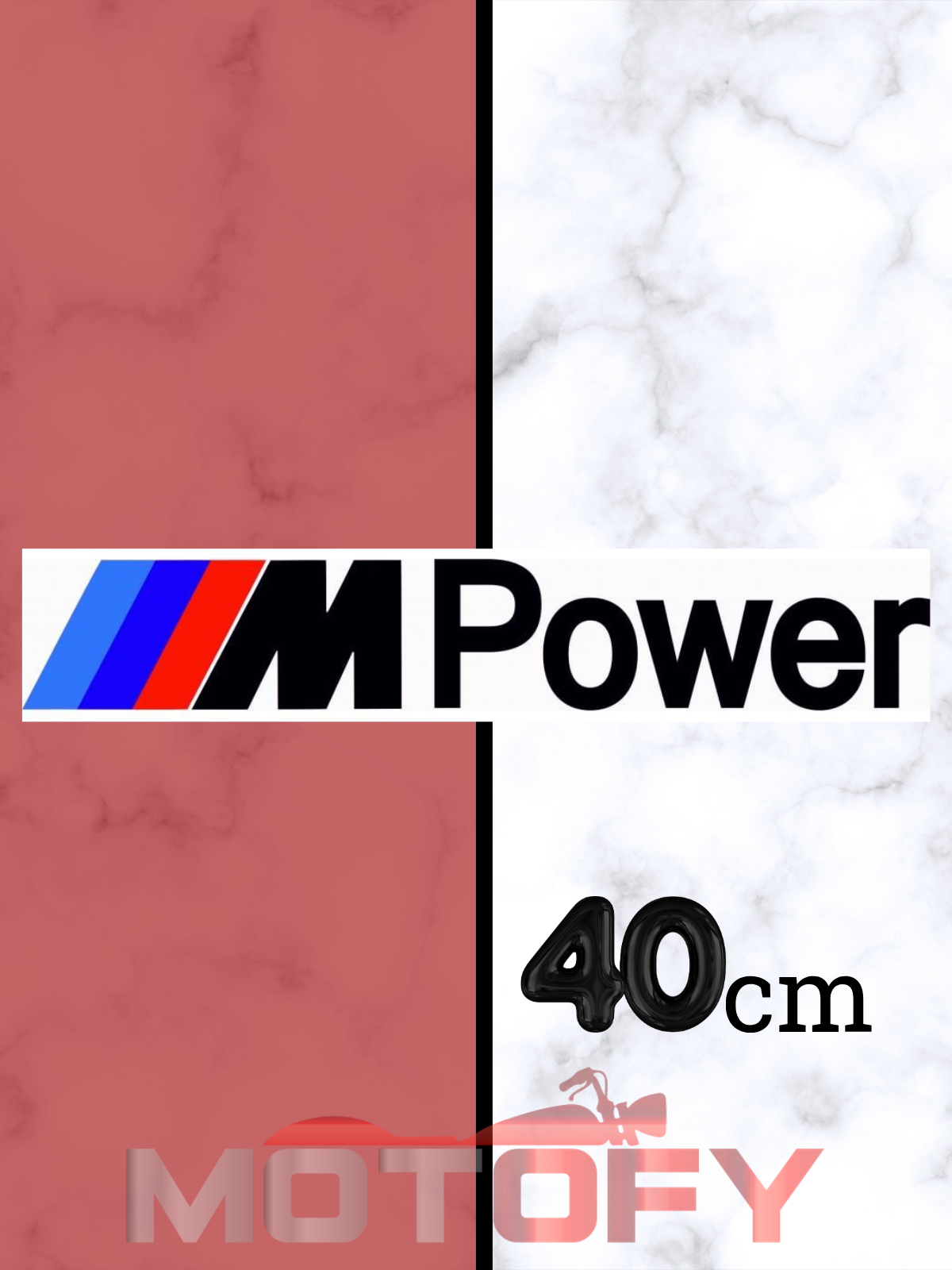 M POWER 6,5X40CM SİYAH STİCKER - ETİKET