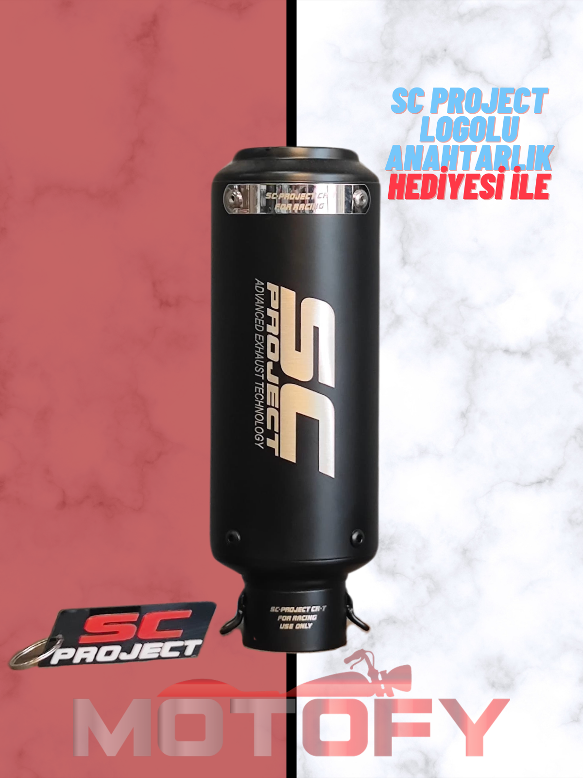 MAT SİYAH SC PROJECT PERFORMANS EGZOZU SUSTURUCULU 26 CM - A KALİTE