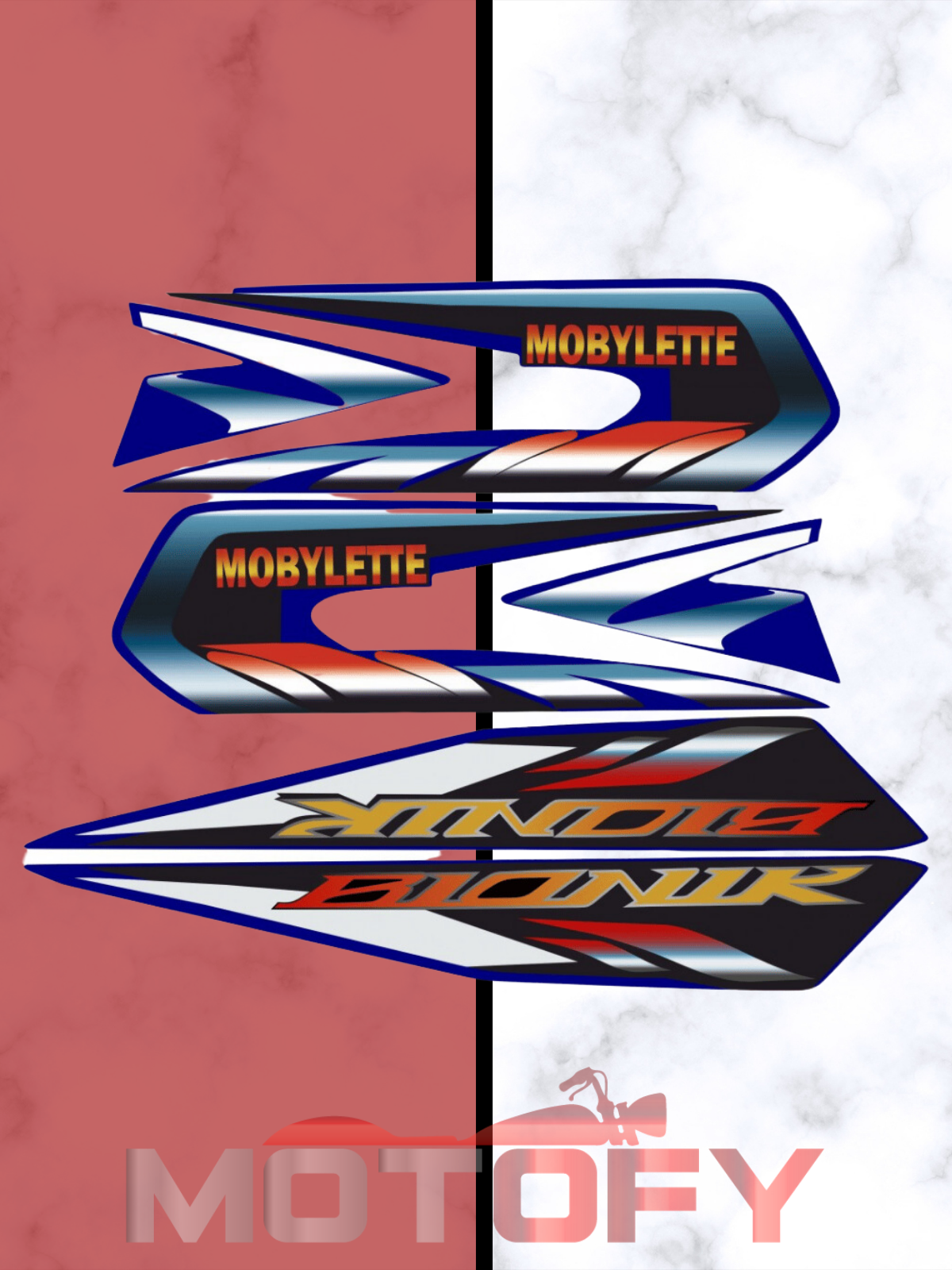 MOBYLETTE BİONİK YAZI SETİ LACİVERT STİCKER - ETİKET