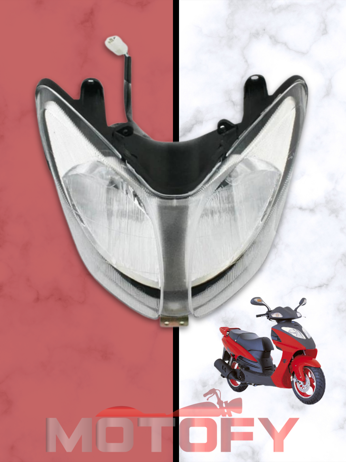 MONDİAL 151 RS FAR KOMPLE AMPÜLLER DAHİL  - ASYA AS 150 T - SCOOTER ÇİFTLİ ÜÇGEN FAR