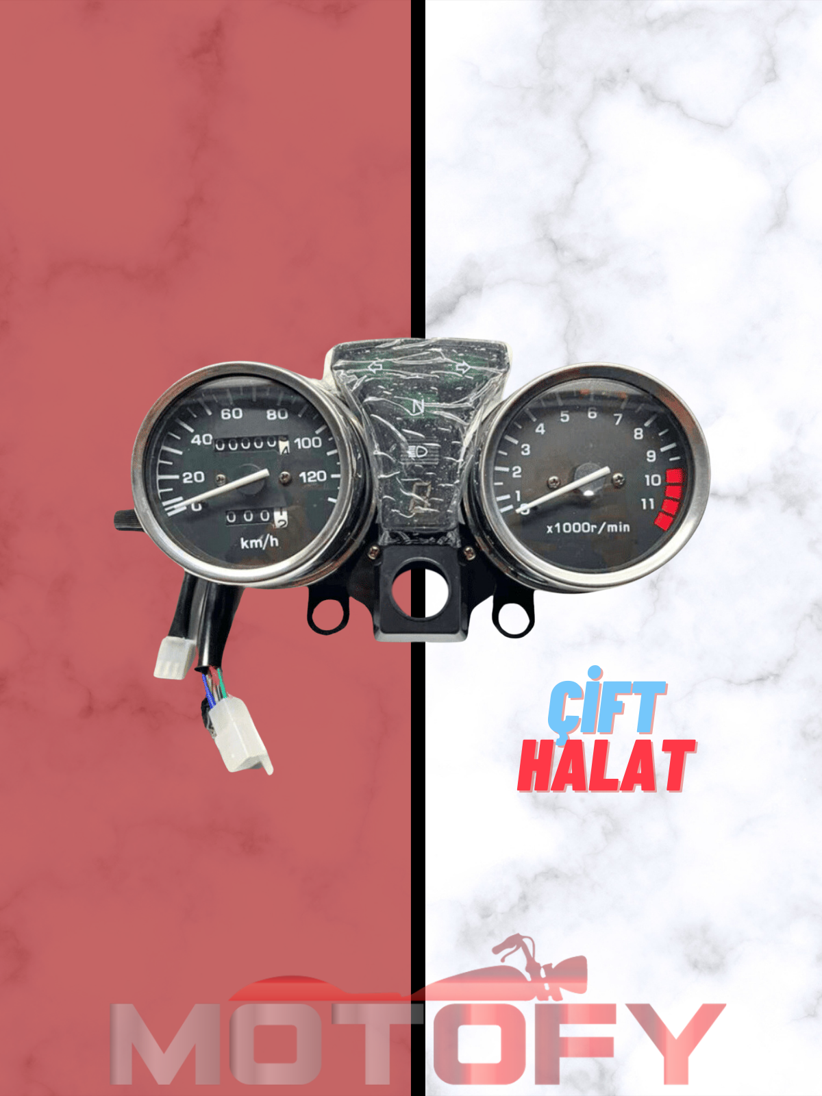 MONDİAL KT 125 KİLOMETRE SAATİ GÖSTERGE PANELİ (ÇİFT HALAT - DEVİR SAATİ TELLİ)