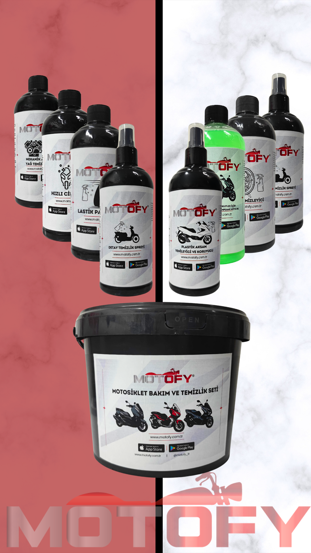 MOTOFY MOTOSİKLET TEMİZLİK VE BAKIM SETİ