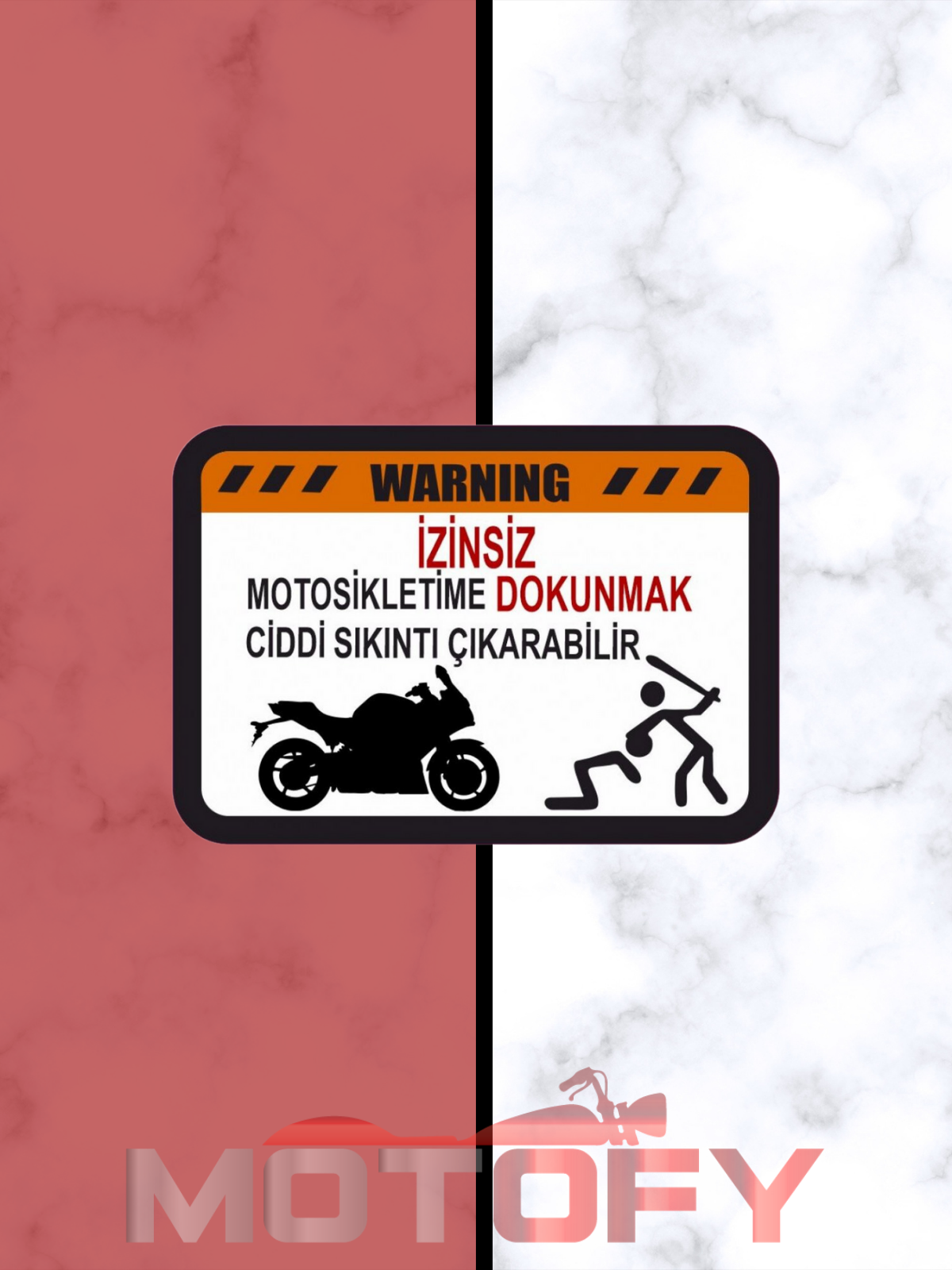 MOTORUMA DOKUNMA 7cm ETİKET - STİCKER