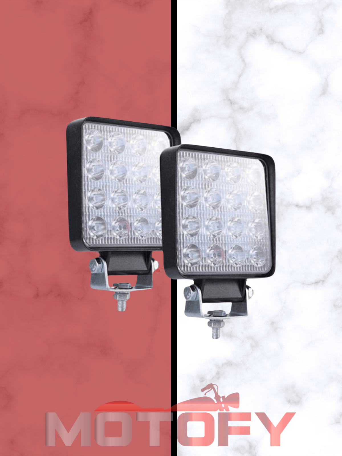 Motosiklet Sis ve Gündüz Farı 16 Led Off Road Kare Çalışma Lambası 48 Watt (2 ADET)