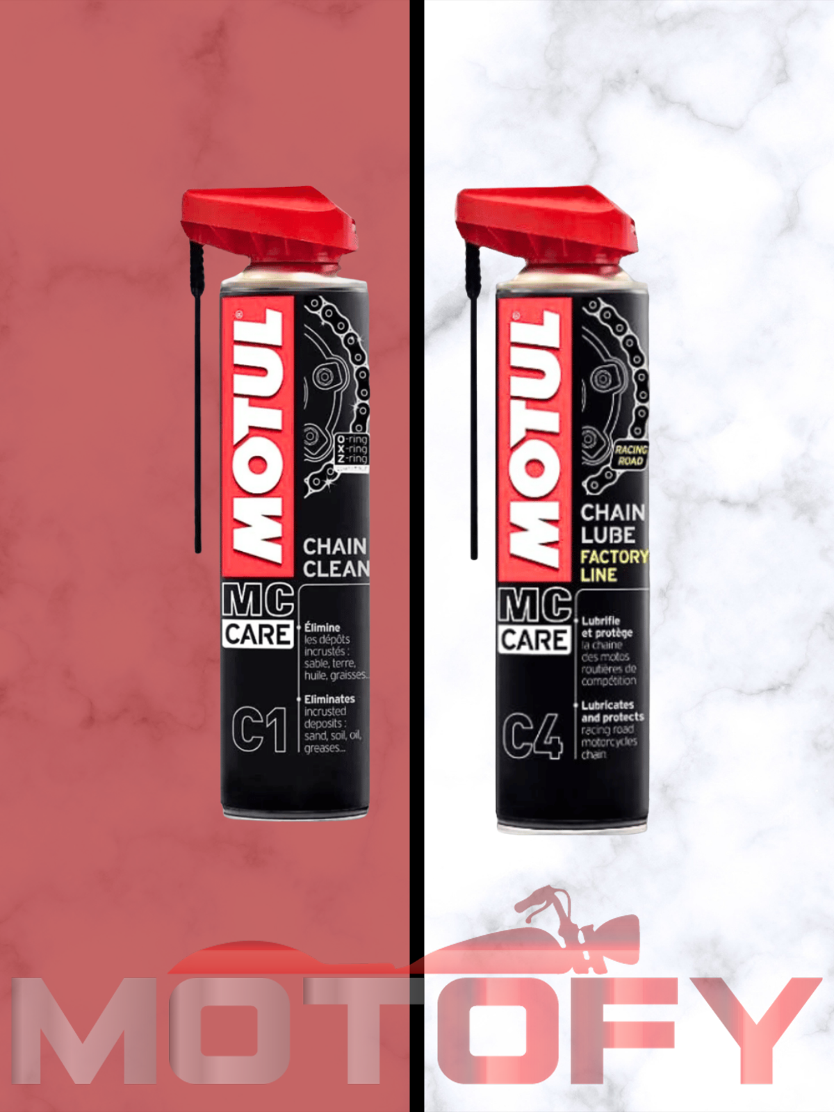 MOTUL C1 VE C4 ZİNCİR TEMİZLEME VE YAĞLAMA BAKIM SETİ 400ML YENİ NESİL BAŞLIK