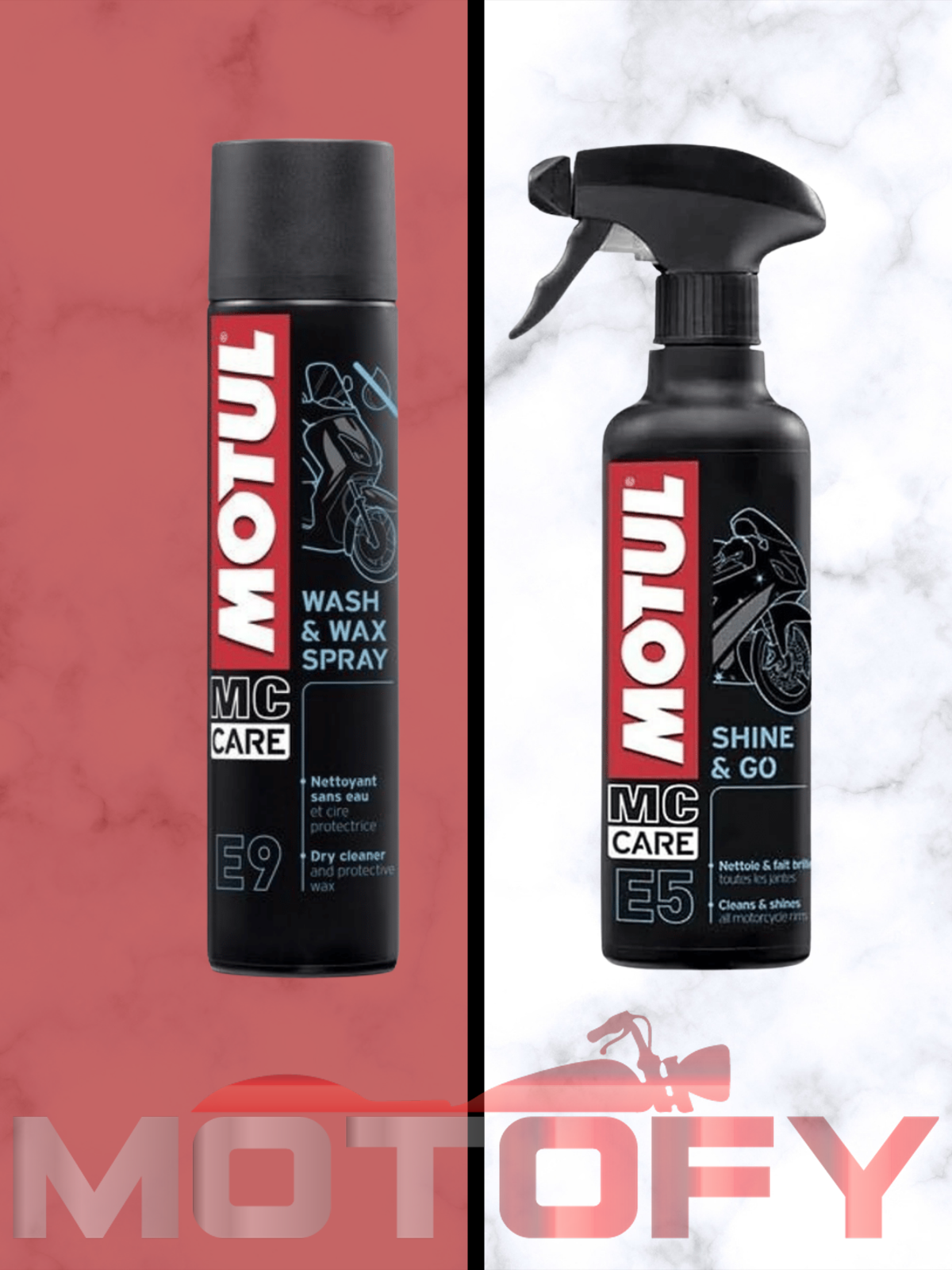 Motul E5 Shine & Go 400 Ml. + Motul E9 Wash & Wax Sprey 400 Ml.