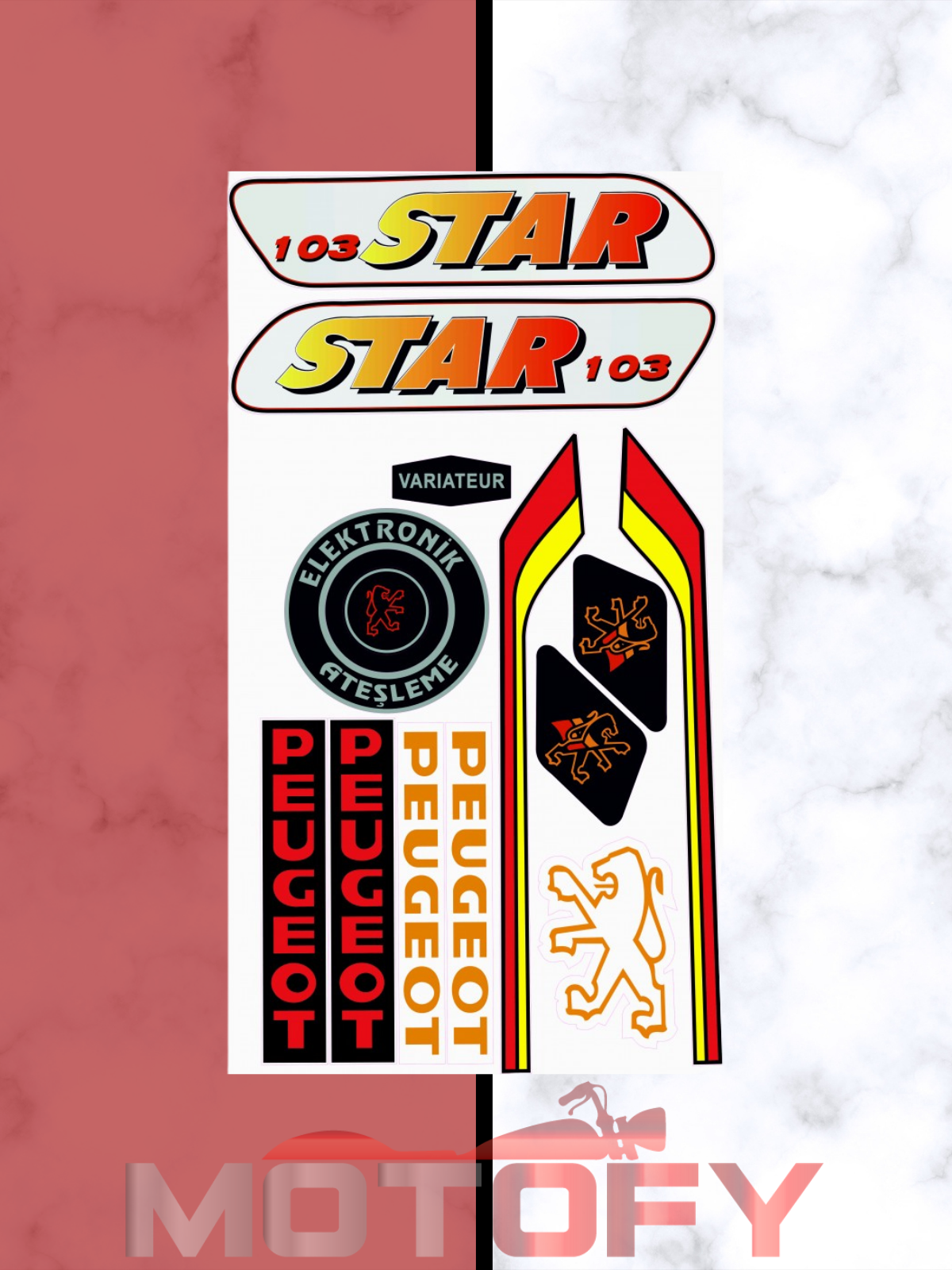 PEJO 103 STAR YAZI SETİ GENİŞ DEPO ETİKET - STİCKER
