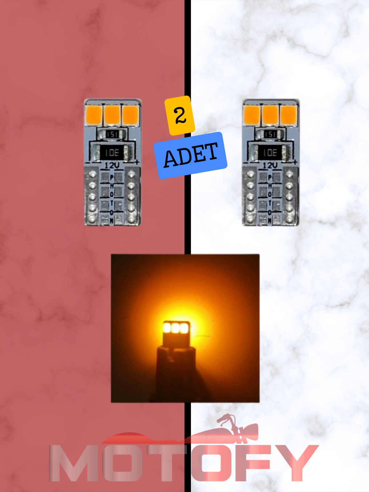 PHOTON T10 TURUNCU AMBER LED AMPÜL 2 ADET