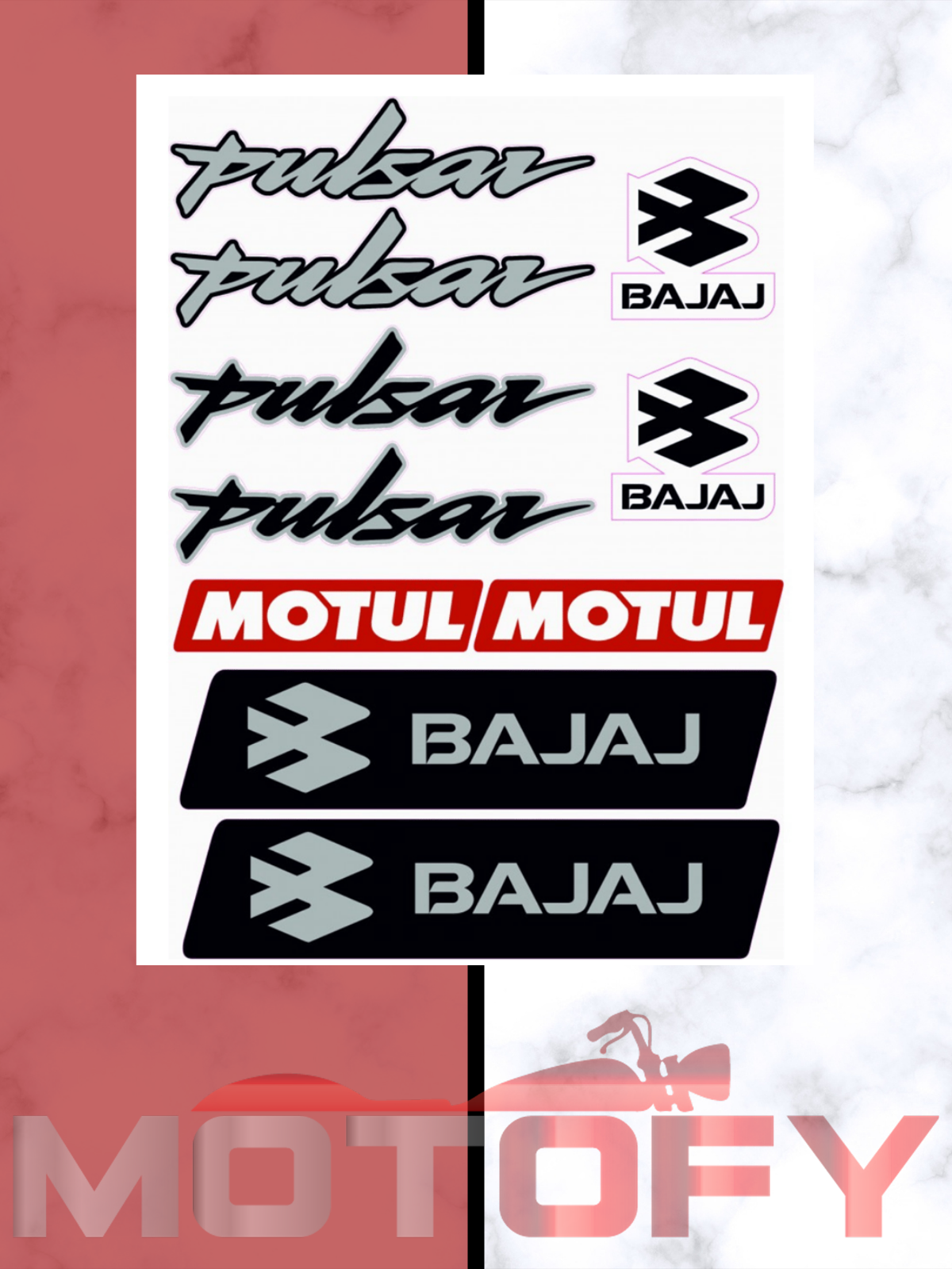 PULSAR A4 STİCKER SETİ GRİ - ETİKET