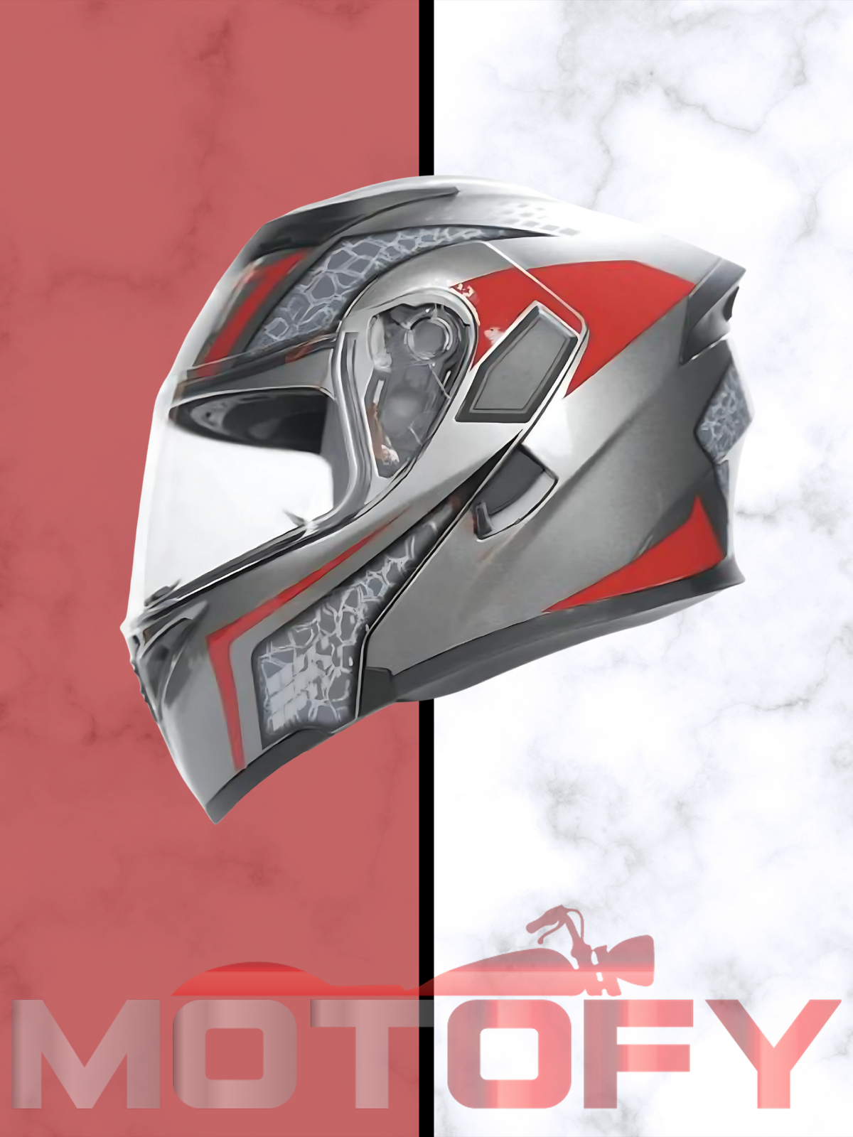 RHKC ÇENE AÇILIR VİZÖRLÜ KASK [KC902] DESENLİ TİTANYUM GRİ [L]  ECE 22.06 GÜVENLİK SERTİFİKALI KASK