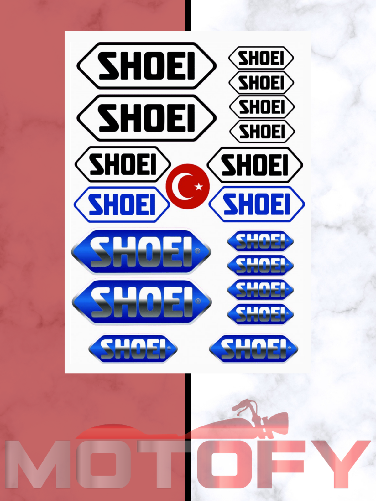 SHOEI KASK ETİKETİ A4 BOYUT