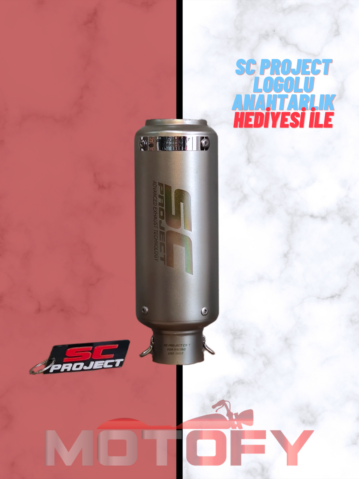 TİTANYUM GRİ SC PROJECT PERFORMANS EGZOZU 26 CM - A KALİTE