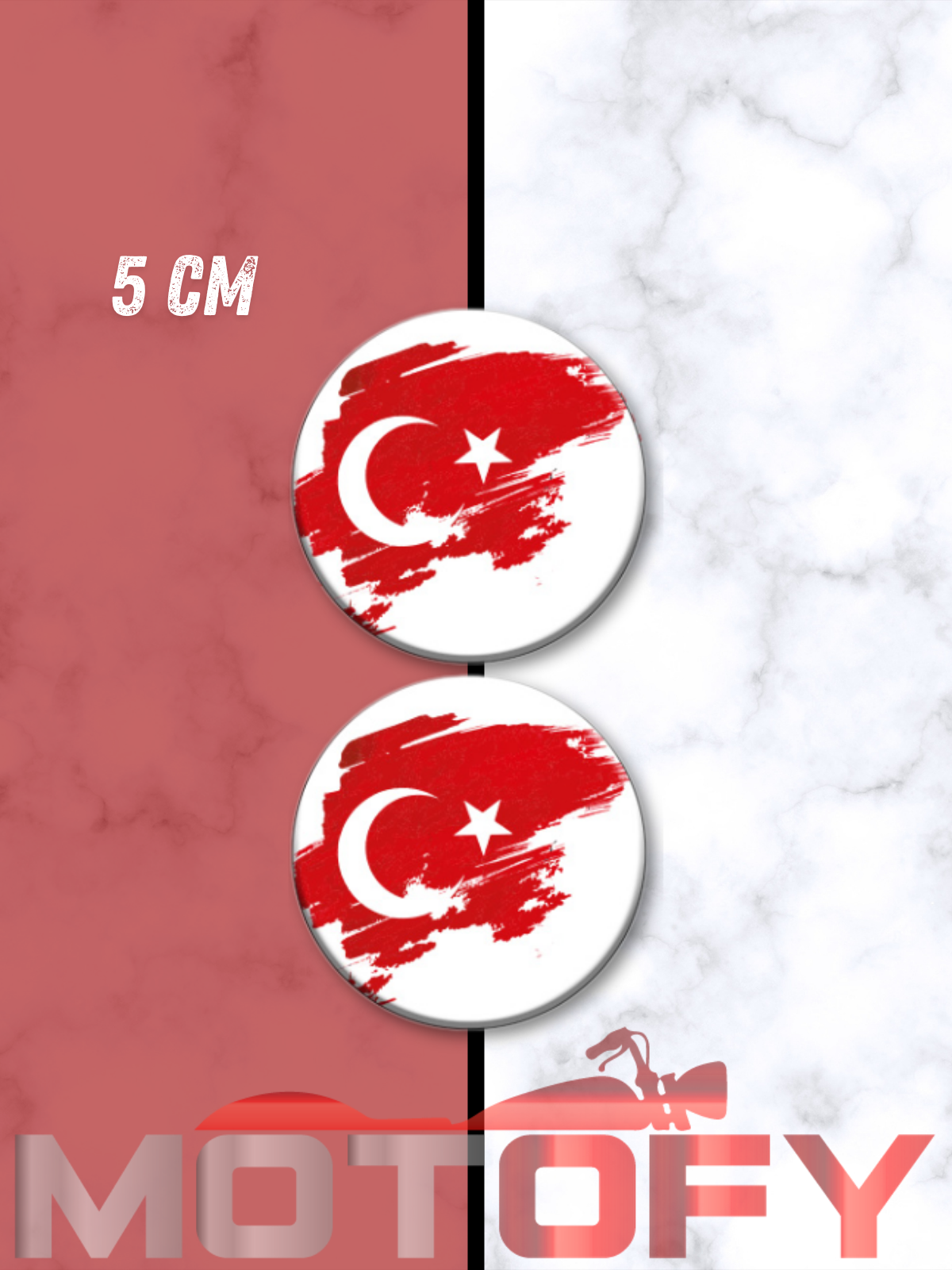 TÜRK BAYRAĞI 3D KABARTMALI DAMLA LOGO STİCKER 5CM