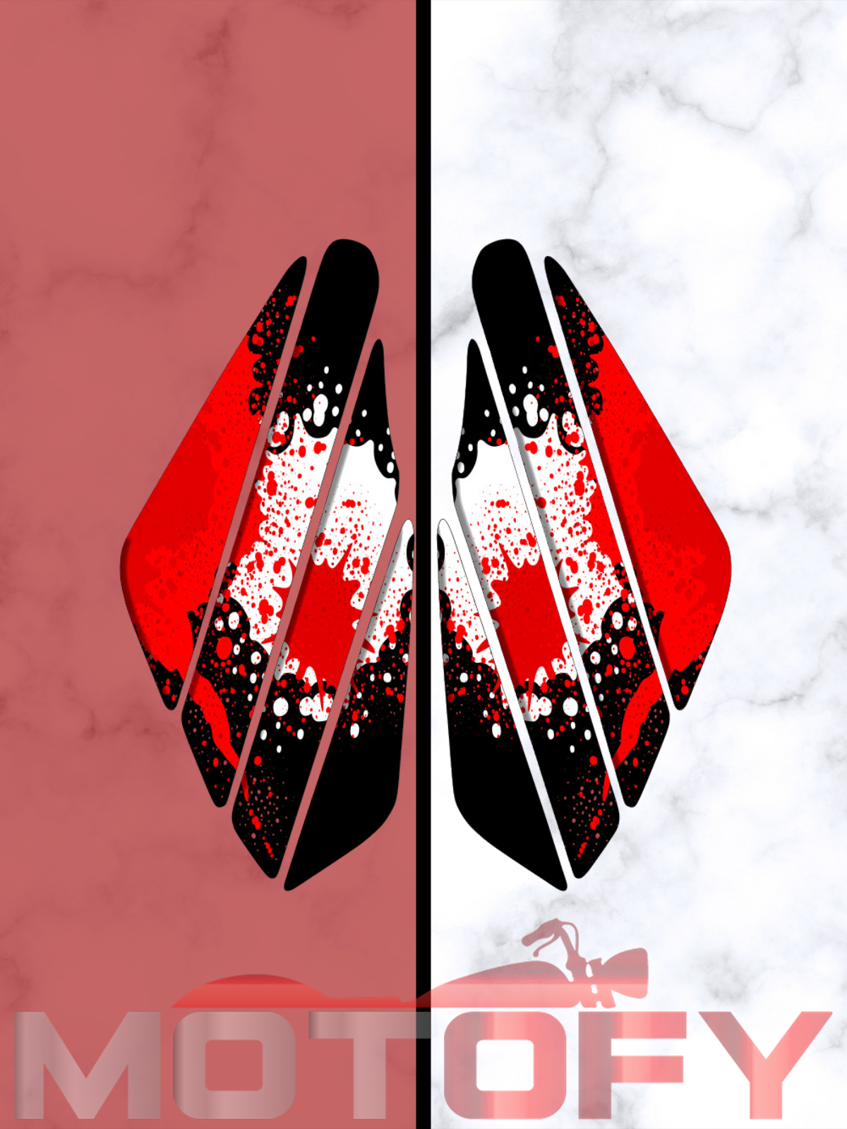 UNIVERSAL DEPO YAN PAD BASKILI PARÇALI KIRMIZI BEYAZ