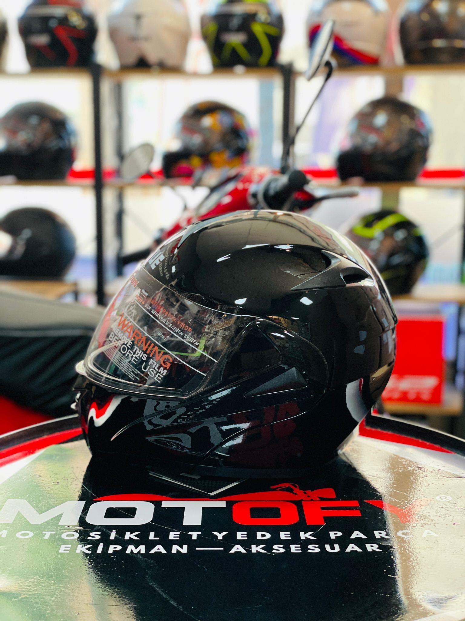 VİRTUE ÇENA AÇILIR GÜNEŞ VİZÖRLÜ ECE 22.05 GÜVENLİK SERTİFİKALI KASK SİYAH MEDİUM