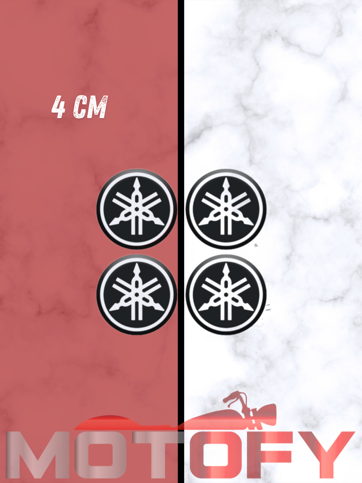 YAMAHA KORUMA TAKOZU LOGOSU SİYAH 4 ADET DAMLA ETİKET 4CMX4CM