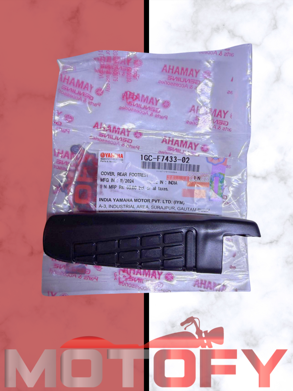 YAMAHA RayZR ARKA YOLCU BASAMAK LASTİĞİ SOL ORİJİNAL - 1GC-F7433-02