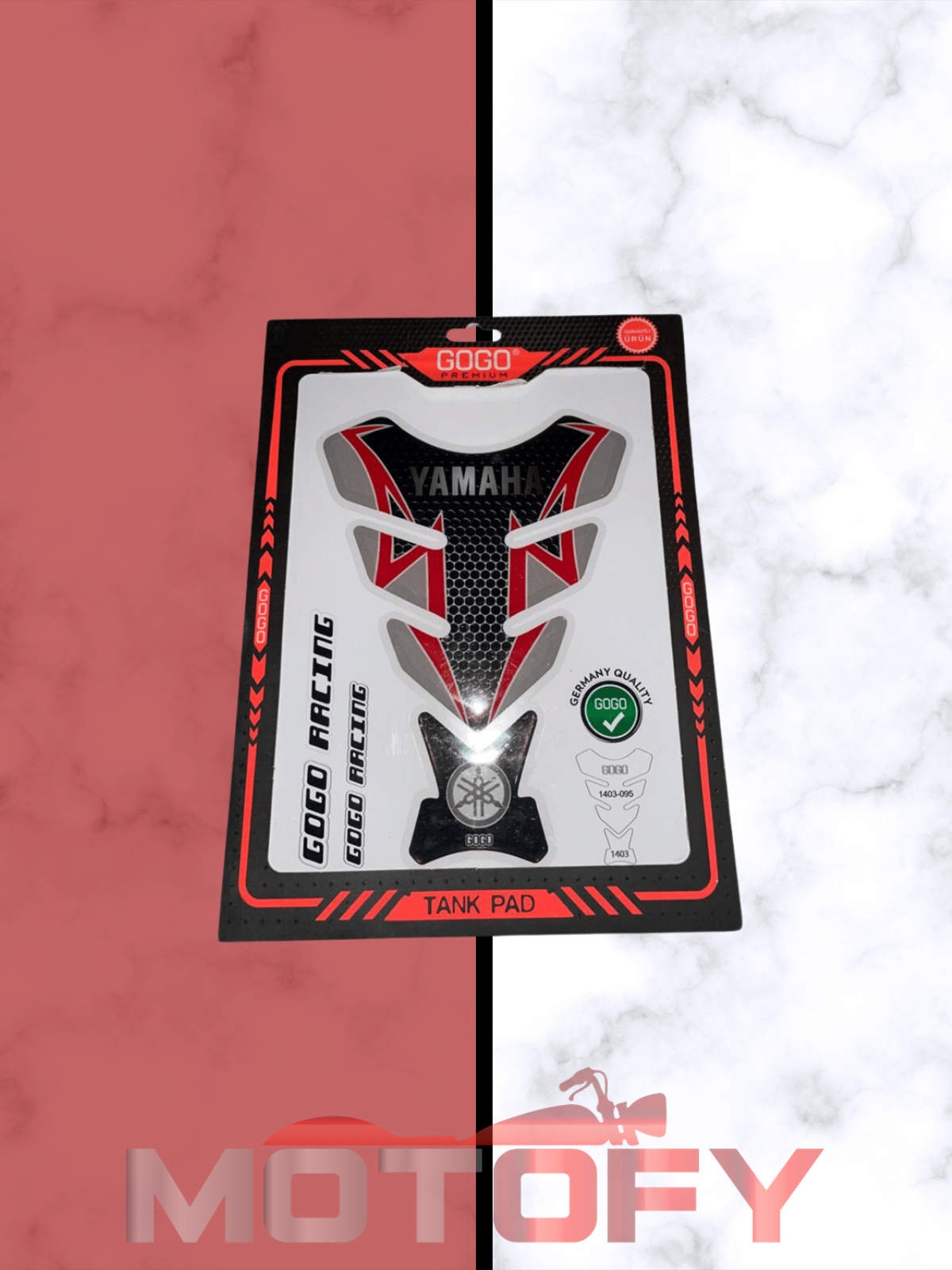 YAMAHA TANK PAD 3D KIRMIZI GRİ SİYAH