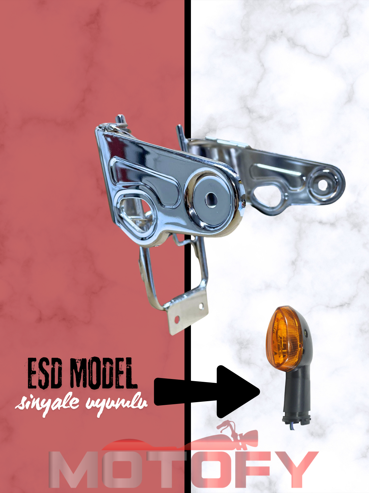 YAMAHA YBR 125 FAR BAĞLANTI BRAKETİ - KAFA DEMİRİ 2005 - 2008 ESD SİNYALE GÖRE