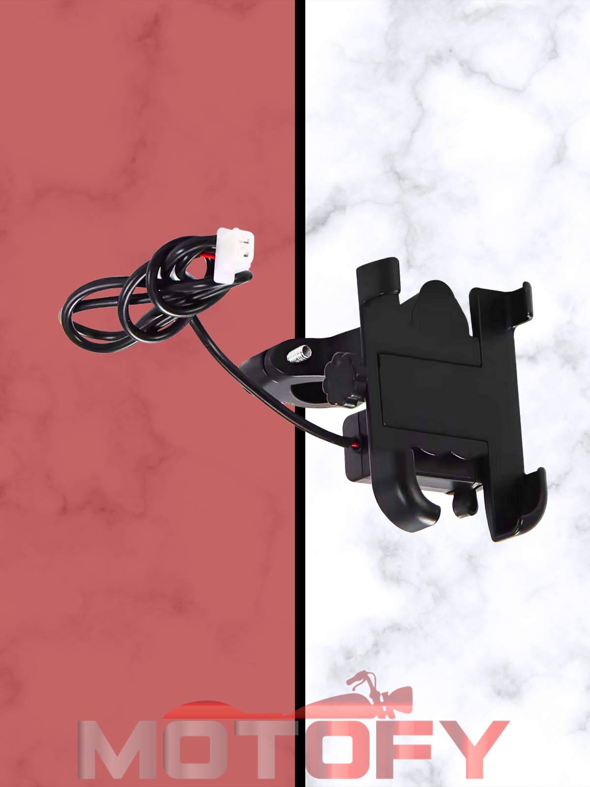 YANDAN AYARLI USB ŞARJ ÇIKIŞLI MOTOSİKLET GİDON TELEFON TUTUCU ALÜMİNYUM