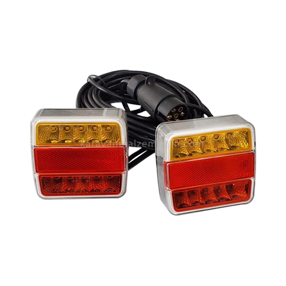 Led Römork Stop Lambası 7 Pin Set Mıknatıslı 7,5m - 12v