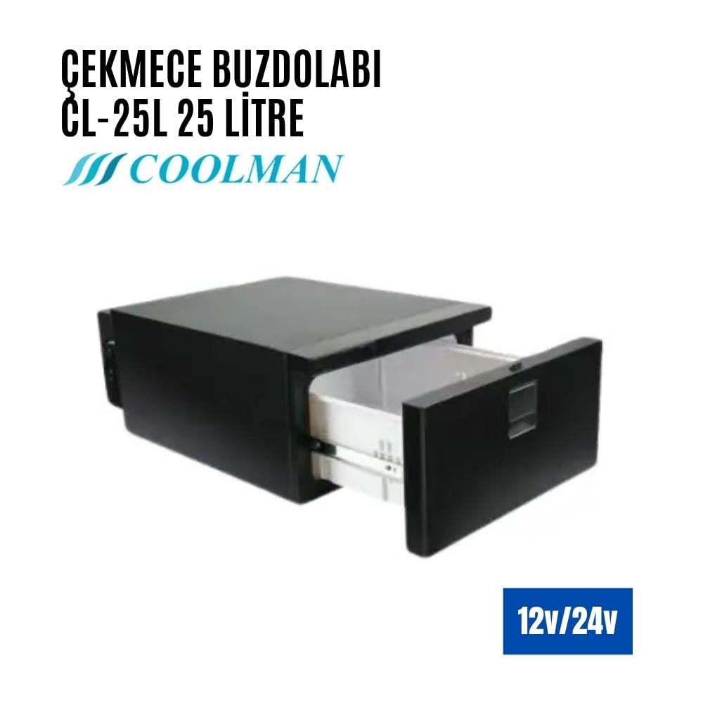 Coolman CL-25L Çekmeceli Araç İçi Portatif Buzdolabı 25 Litre 12v-24v - Karavan Malzemeleri, Karavan EkipmanlarıBuzdolaplarıCoolmanCoolman CL-25L Çekmeceli Araç İçi Portatif Buzdolabı 25 Litre 12v-24v