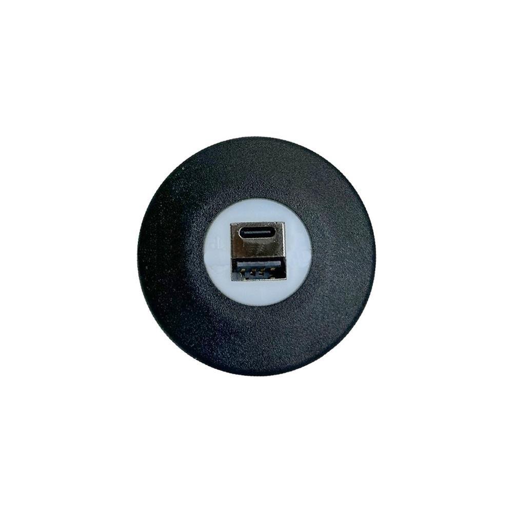 USB Type C Girişi İkili iPhone Şarj Cihazı 2.4Ah Siyah Kasa - Led Işık