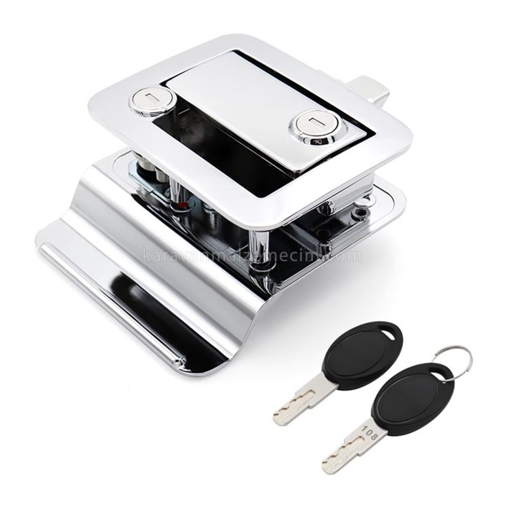 Berhimi Karavan Kapı Kilidi (Krom) Çift Yönlü Çift Kilitli