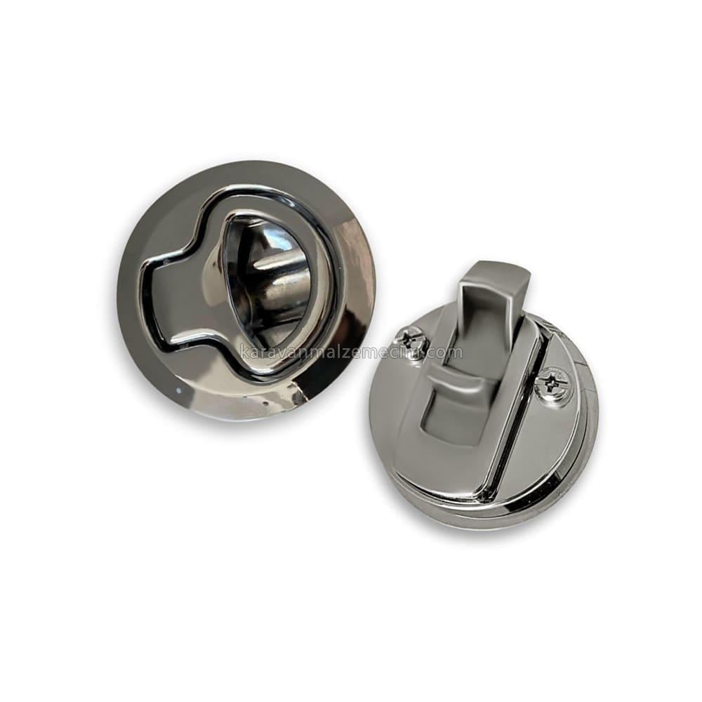 Karavan Banyo Kapı Kilidi Krom Paslanmaz - Çift Yönlü